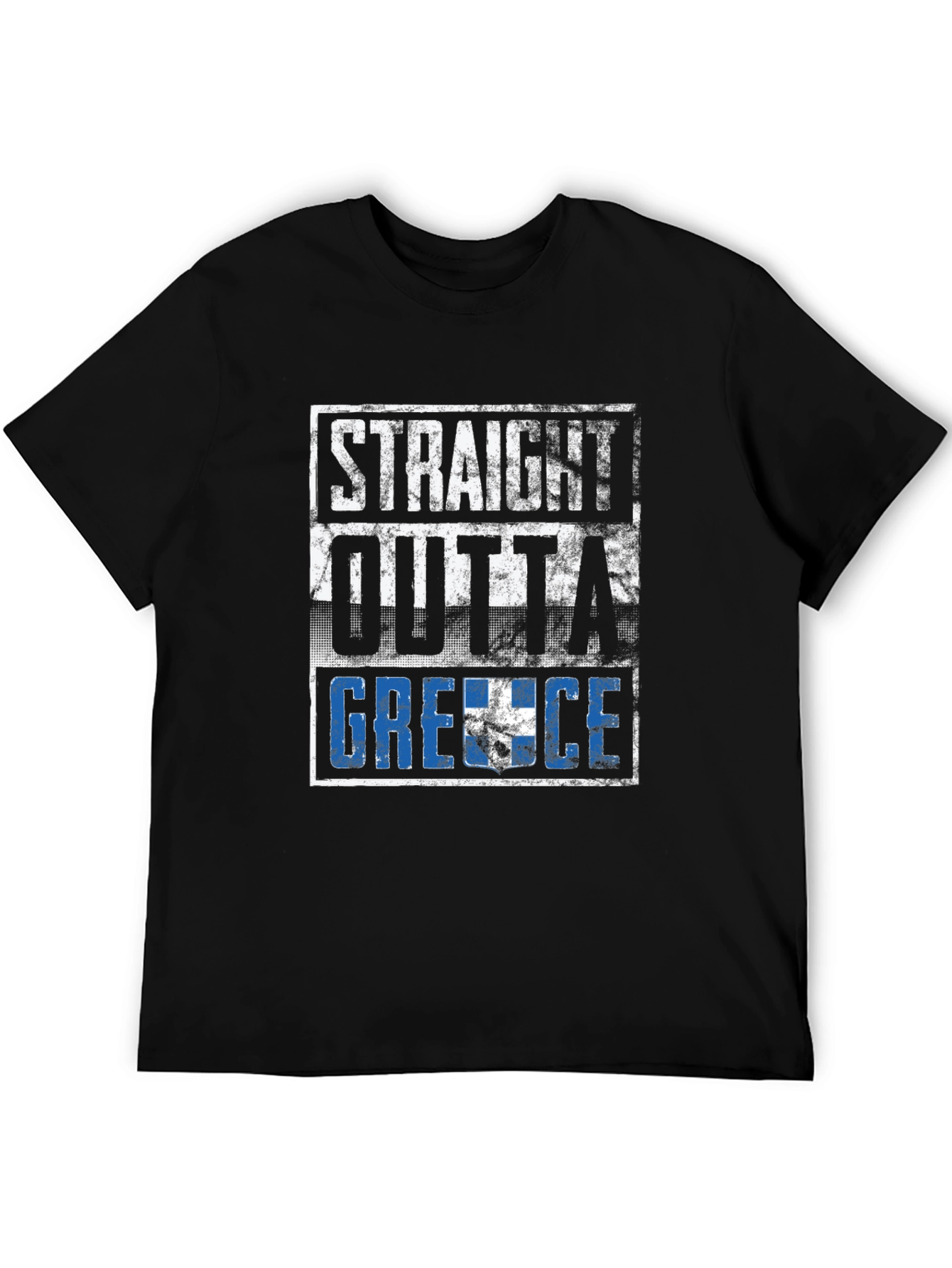 Straight Outta Greece Black T-Shirt
