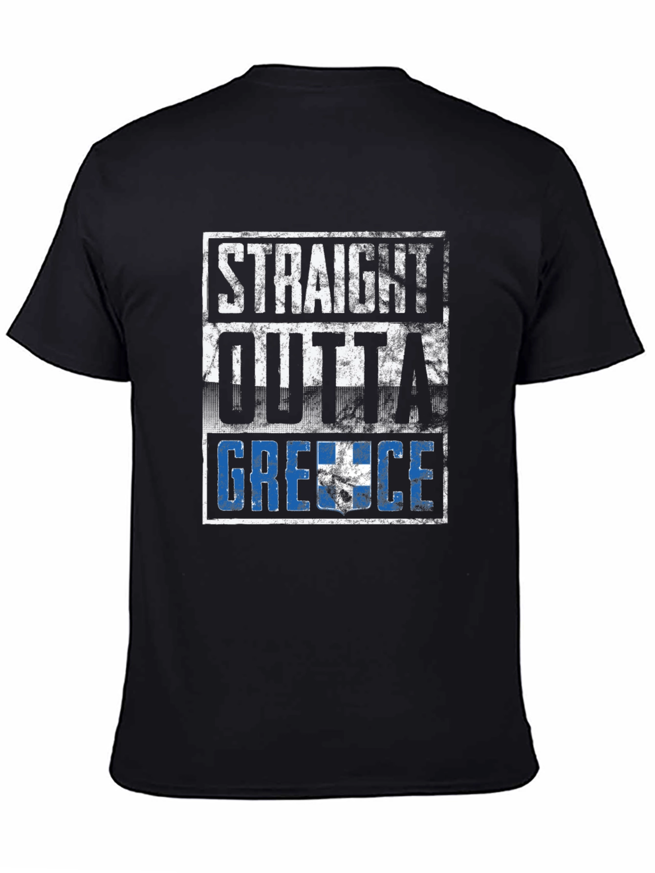 Straight Outta Greece Black T-Shirt