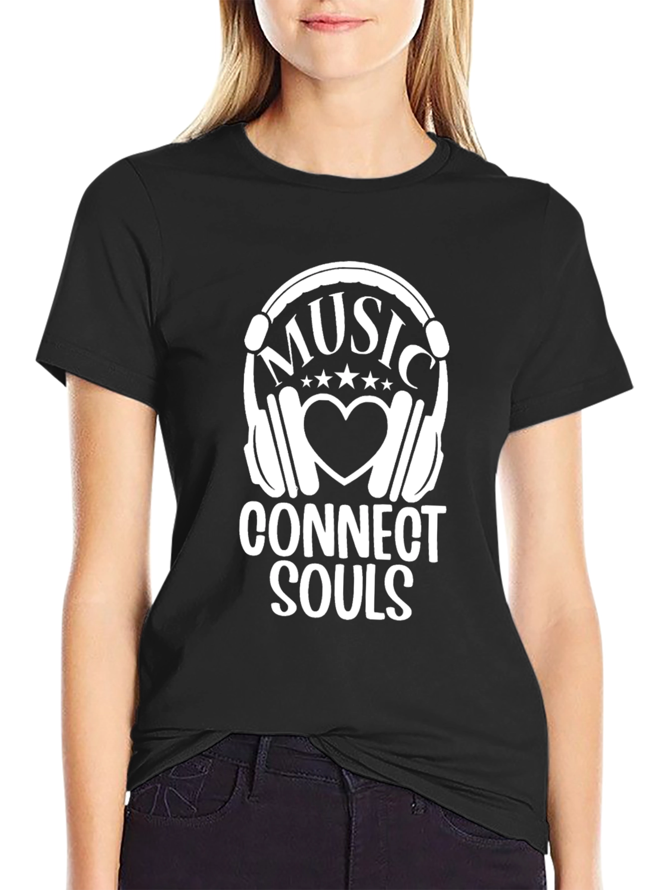 Music Connects Souls Graphic Tee - Black