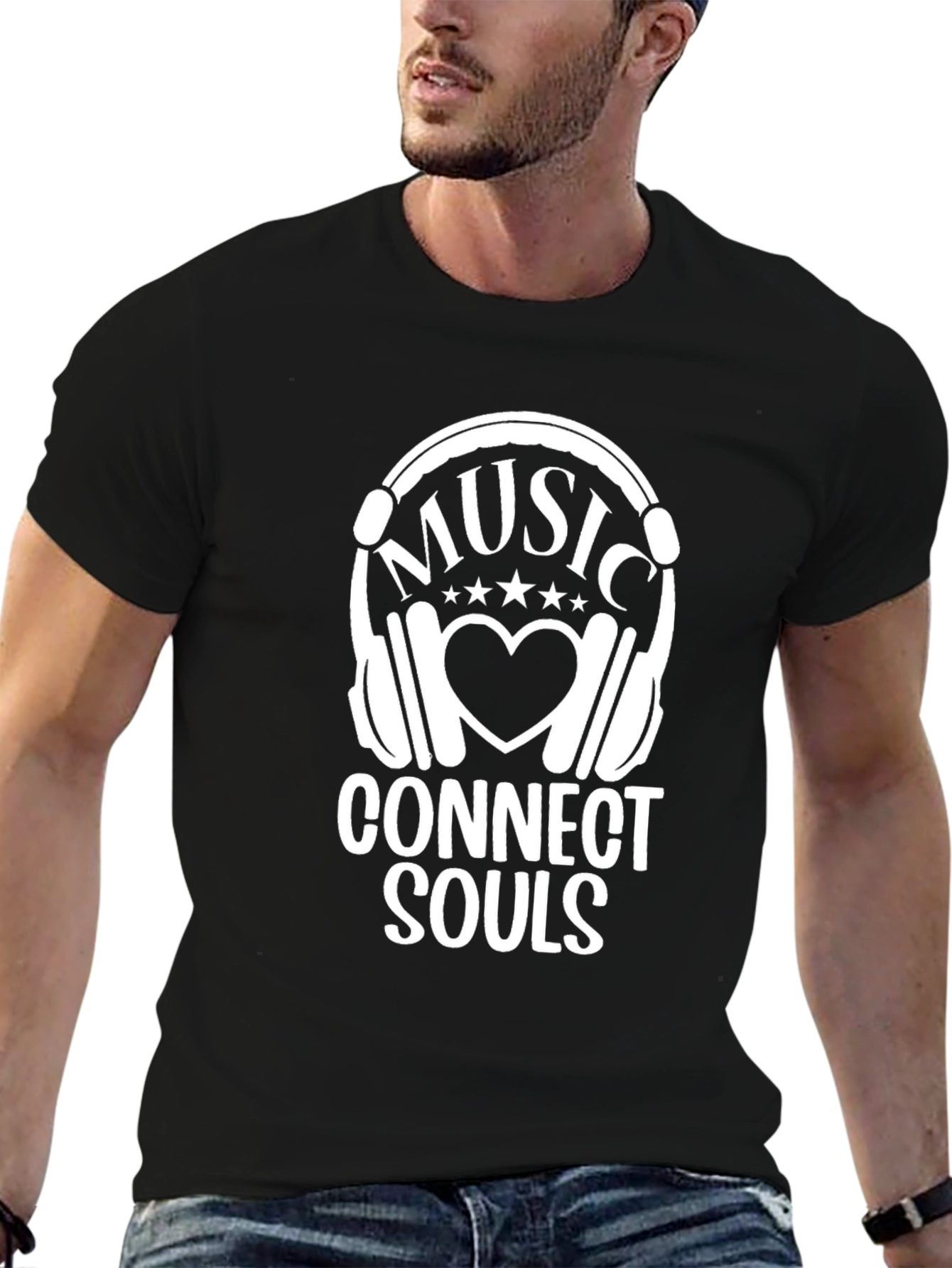 Music Connects Souls Graphic Tee - Black