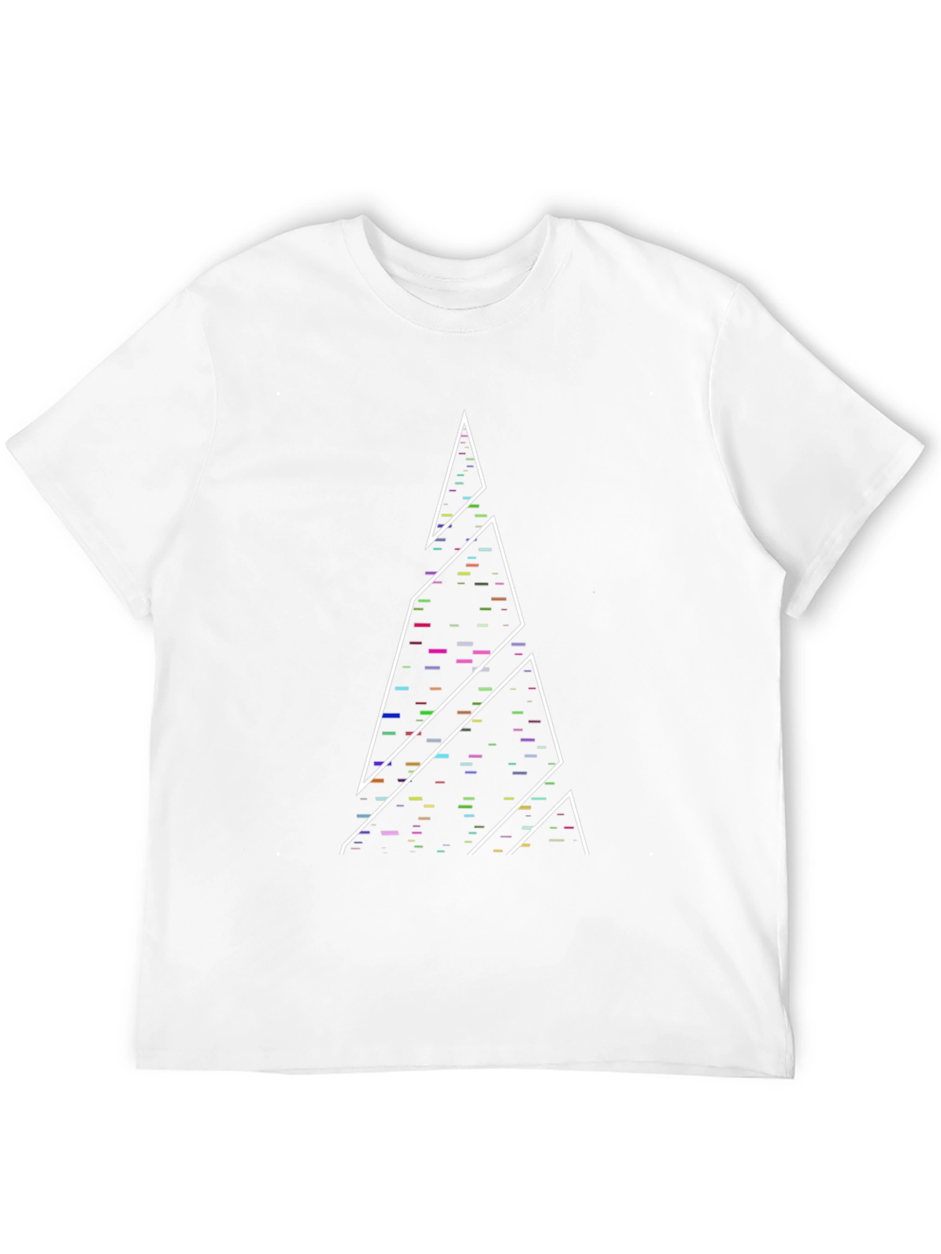 Geometric Glitch Tree Black T-Shirt