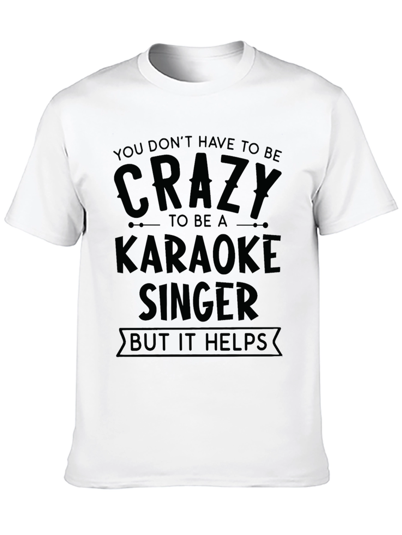 Crazy Karaoke Singer Black T-Shirt