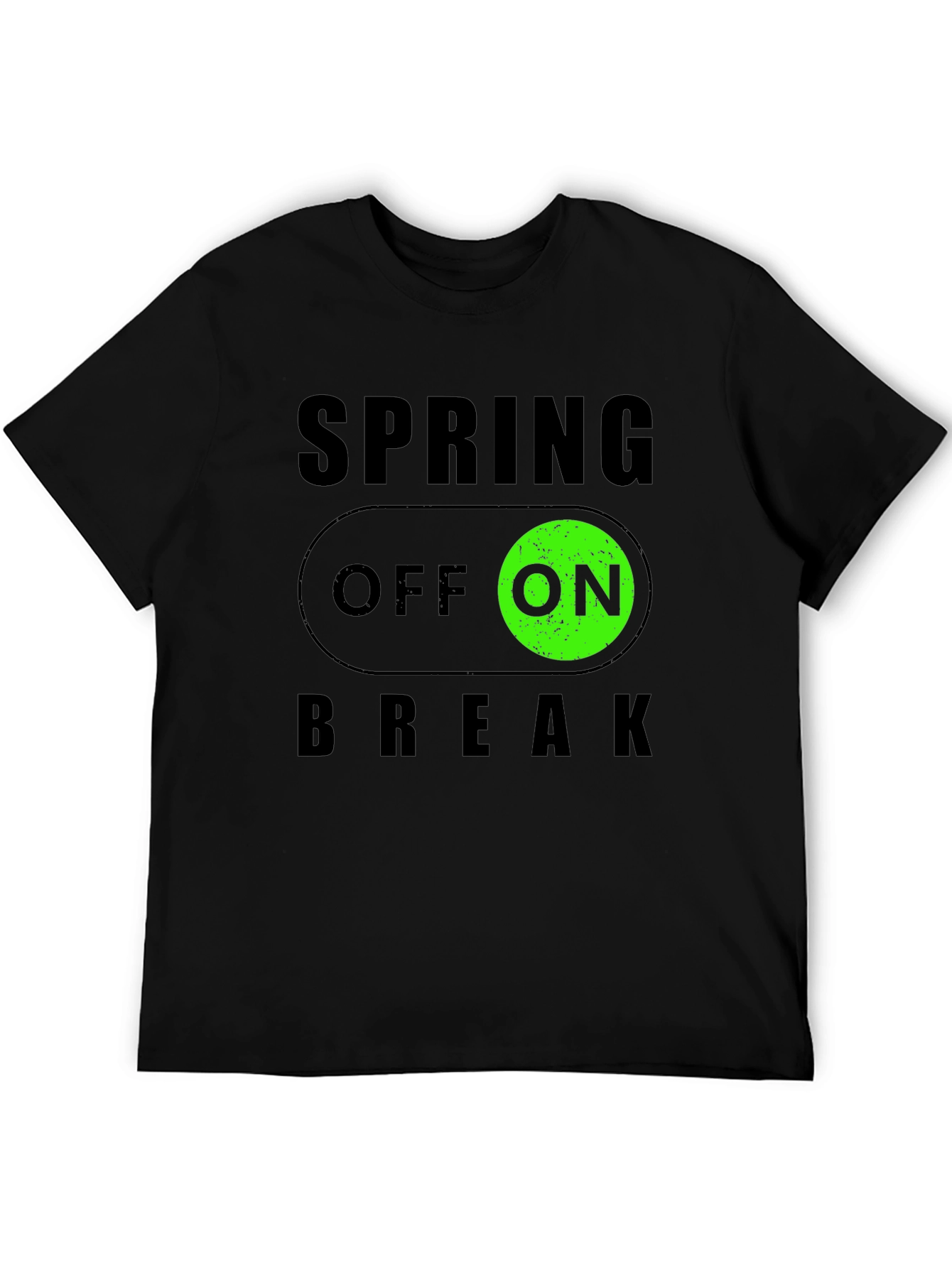 Spring Break ON/OFF Black Graphic T-Shirt