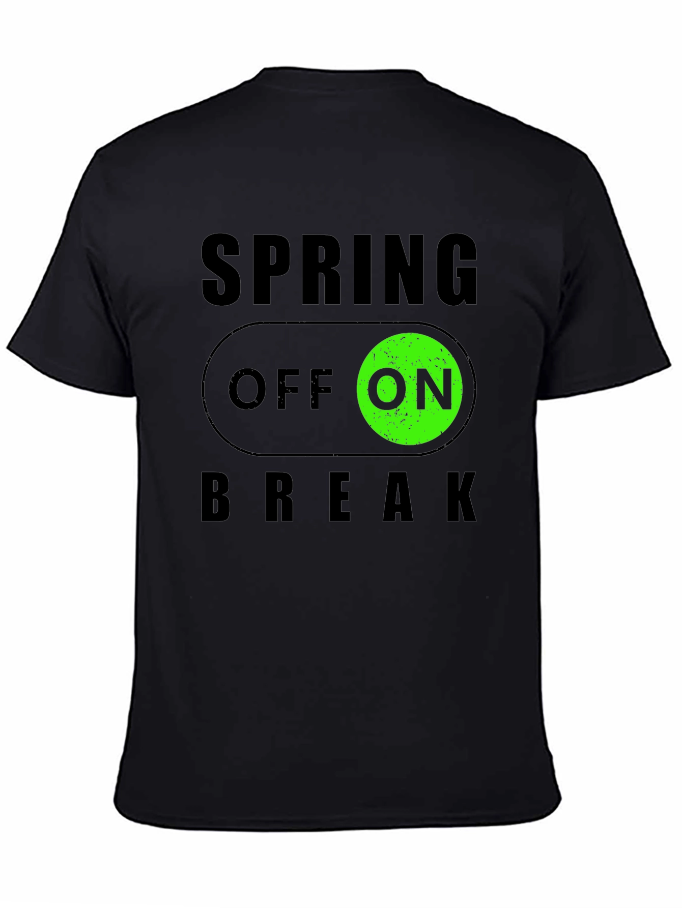 Spring Break ON/OFF Black Graphic T-Shirt