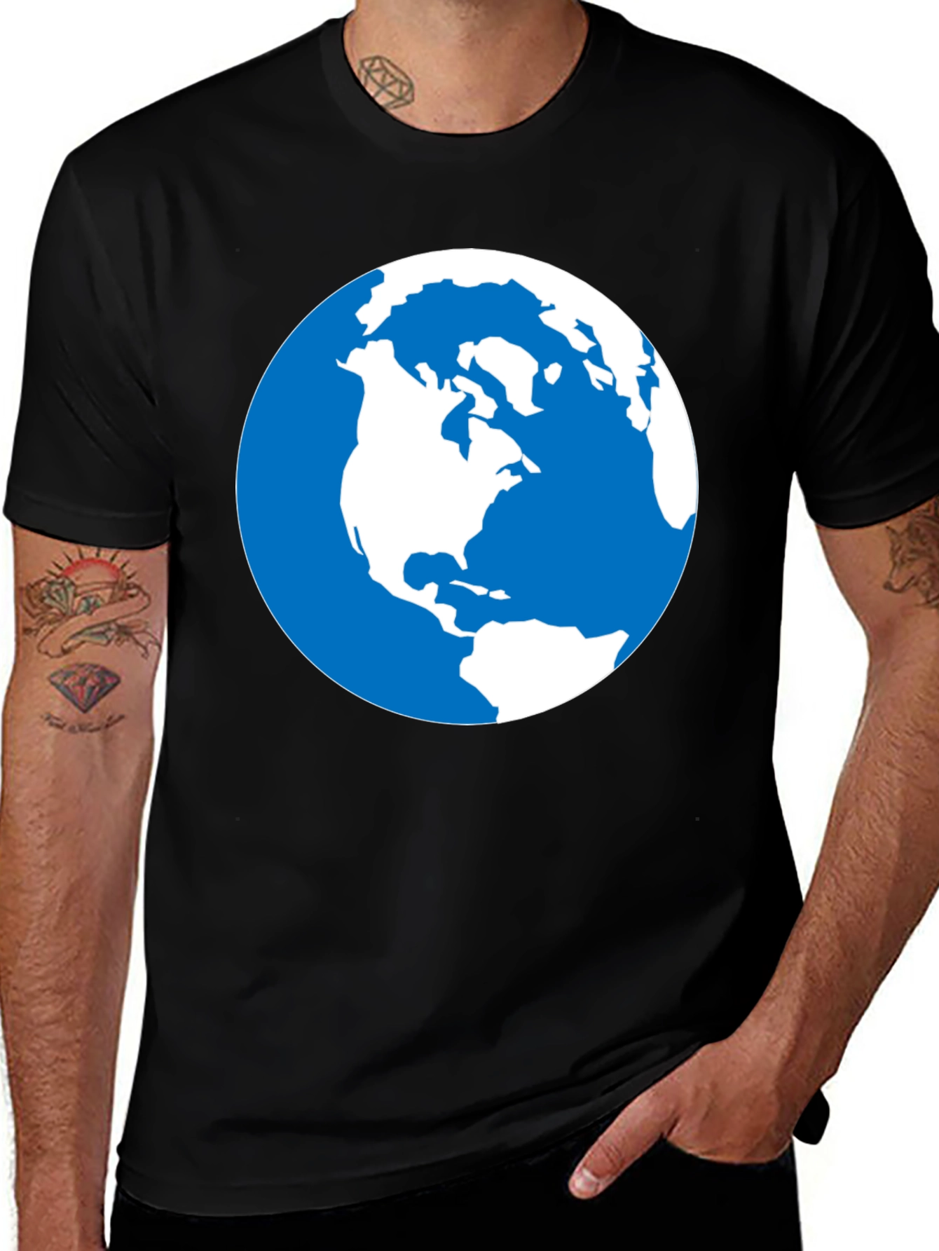 Earth Graphic Black T-Shirt