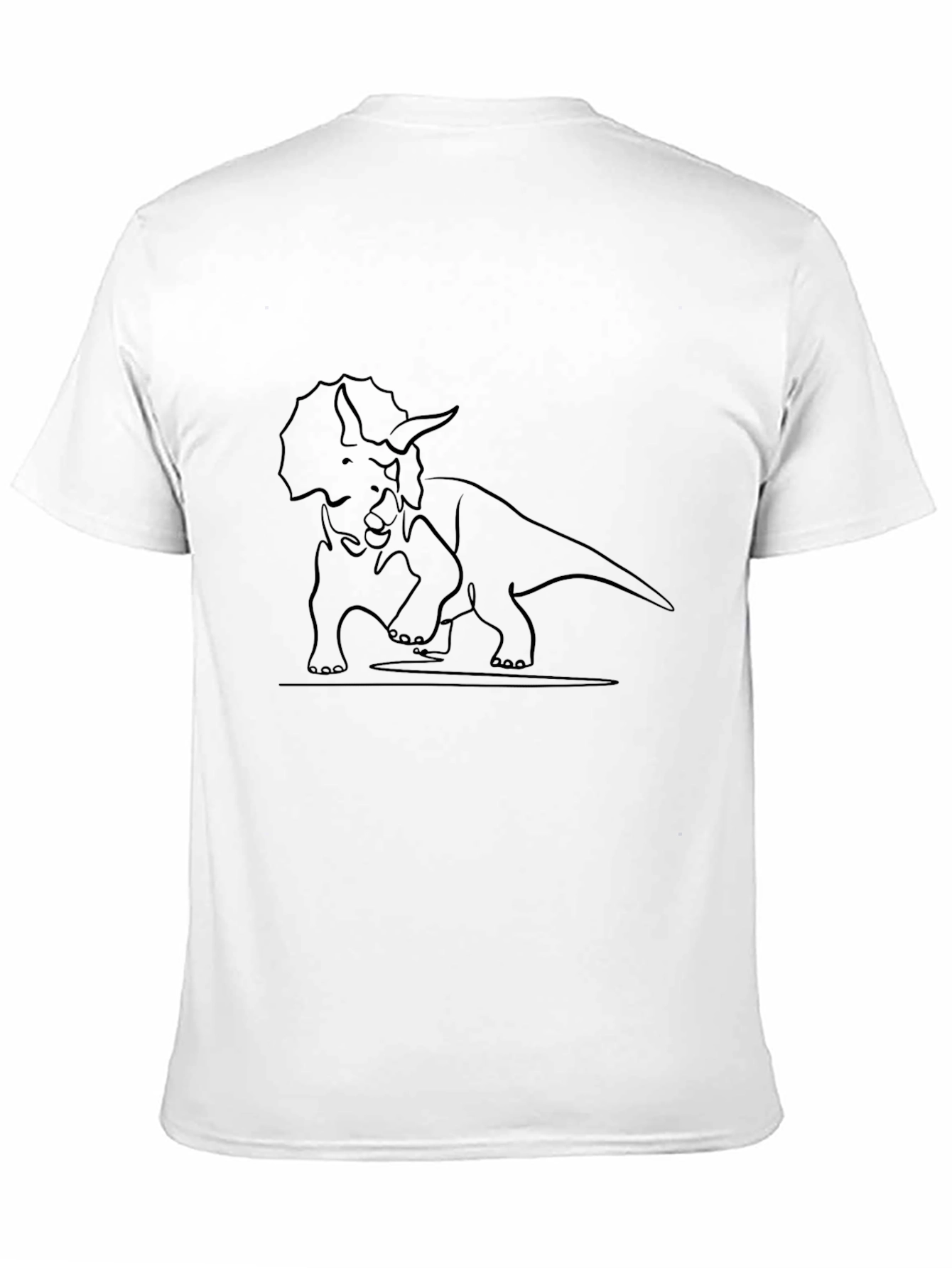 Triceratops Outline Graphic Tee - Casual Style