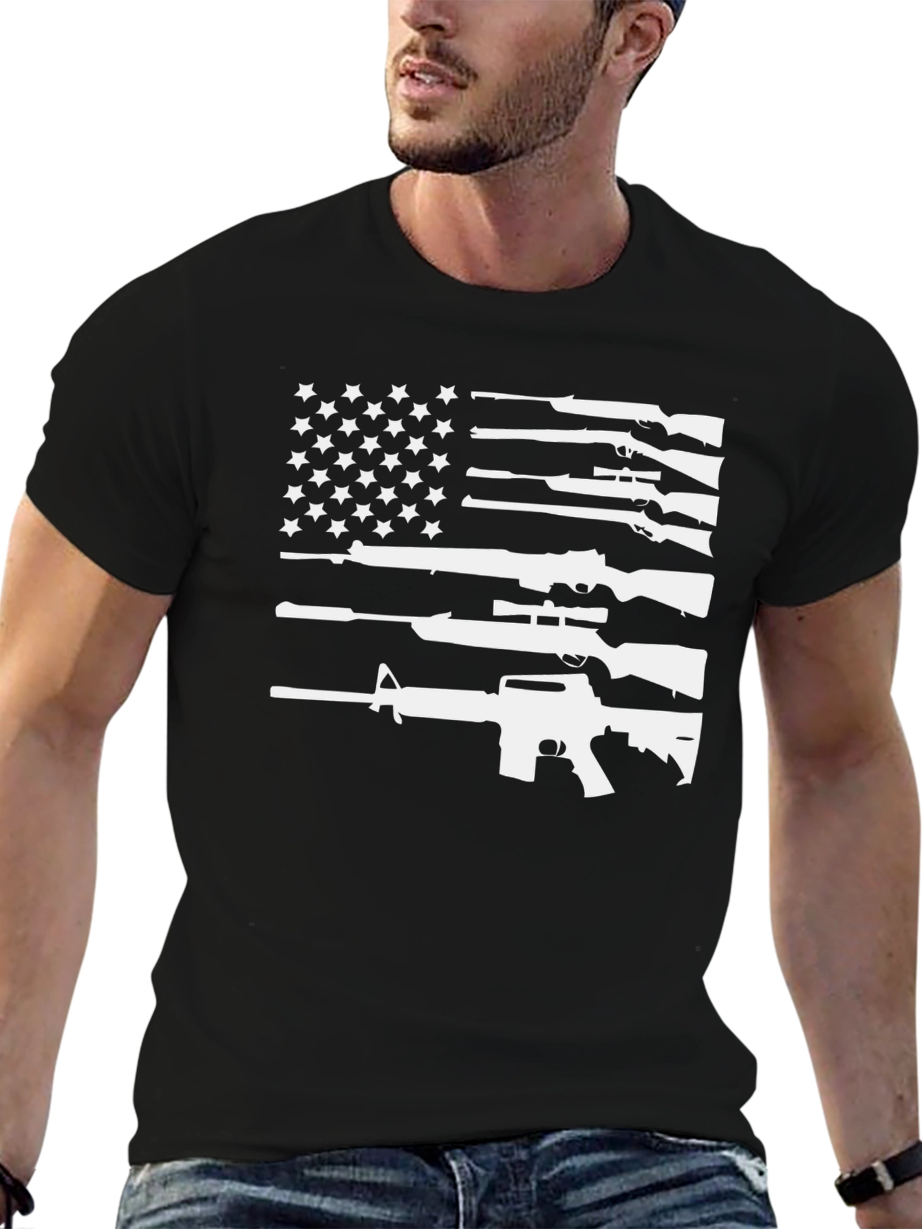 Gun Flag Graphic T-Shirt