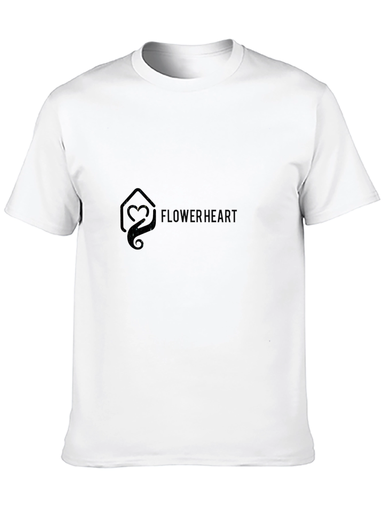 Black Flower Heart Graphic Tee - Stylish Comfort