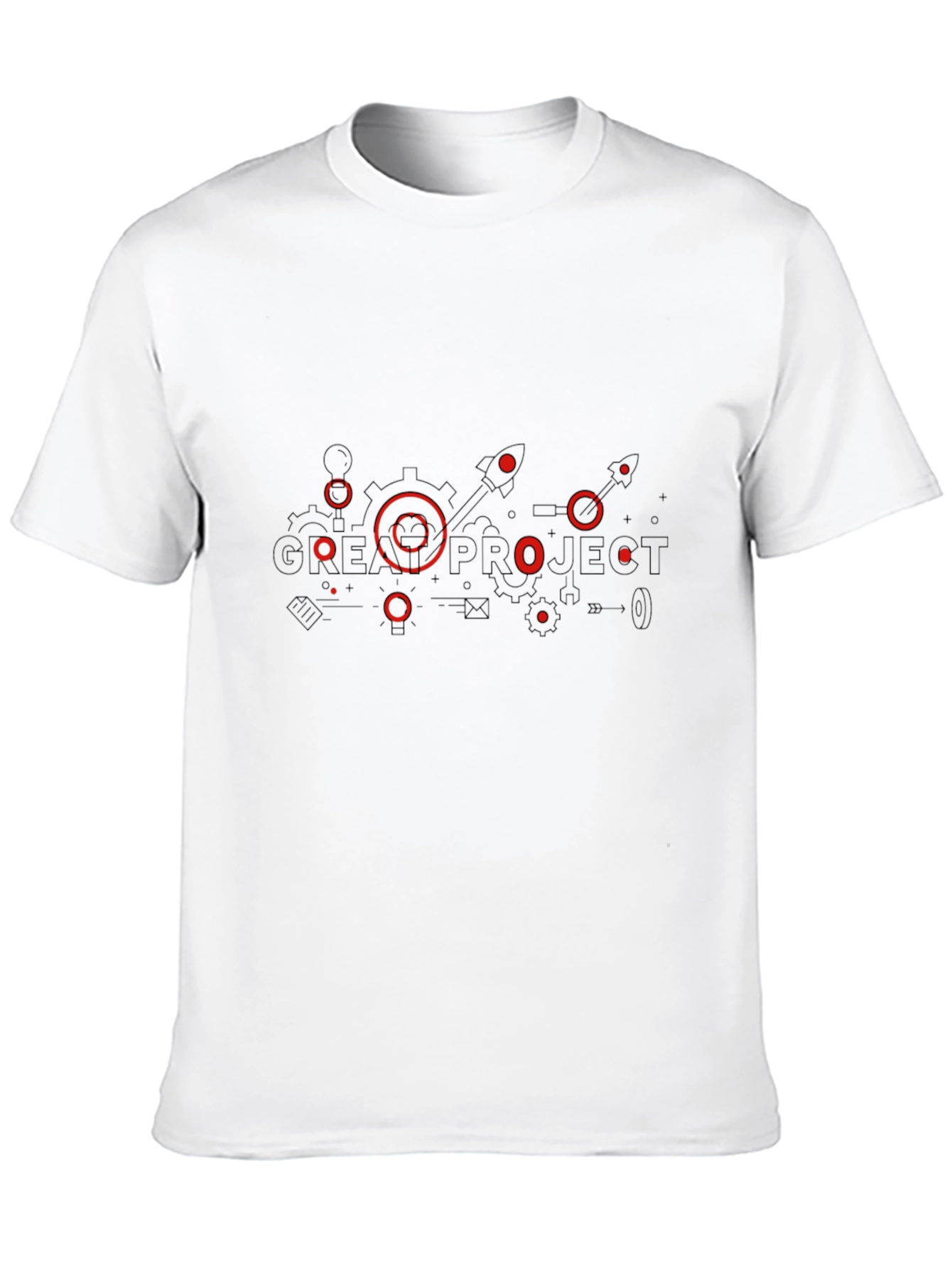 Black T-Shirt with Red Geek Project Design