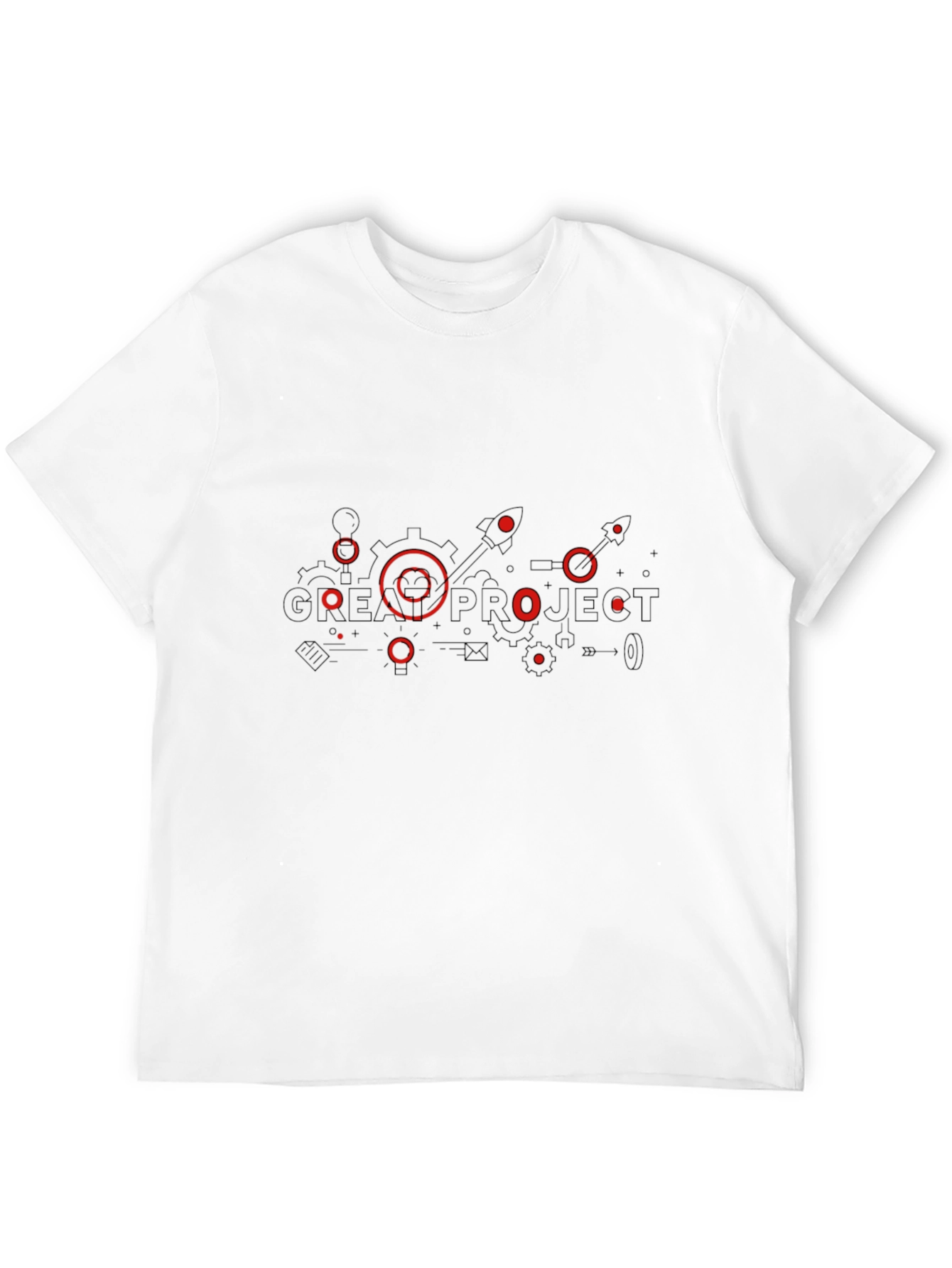 Black T-Shirt with Red Geek Project Design