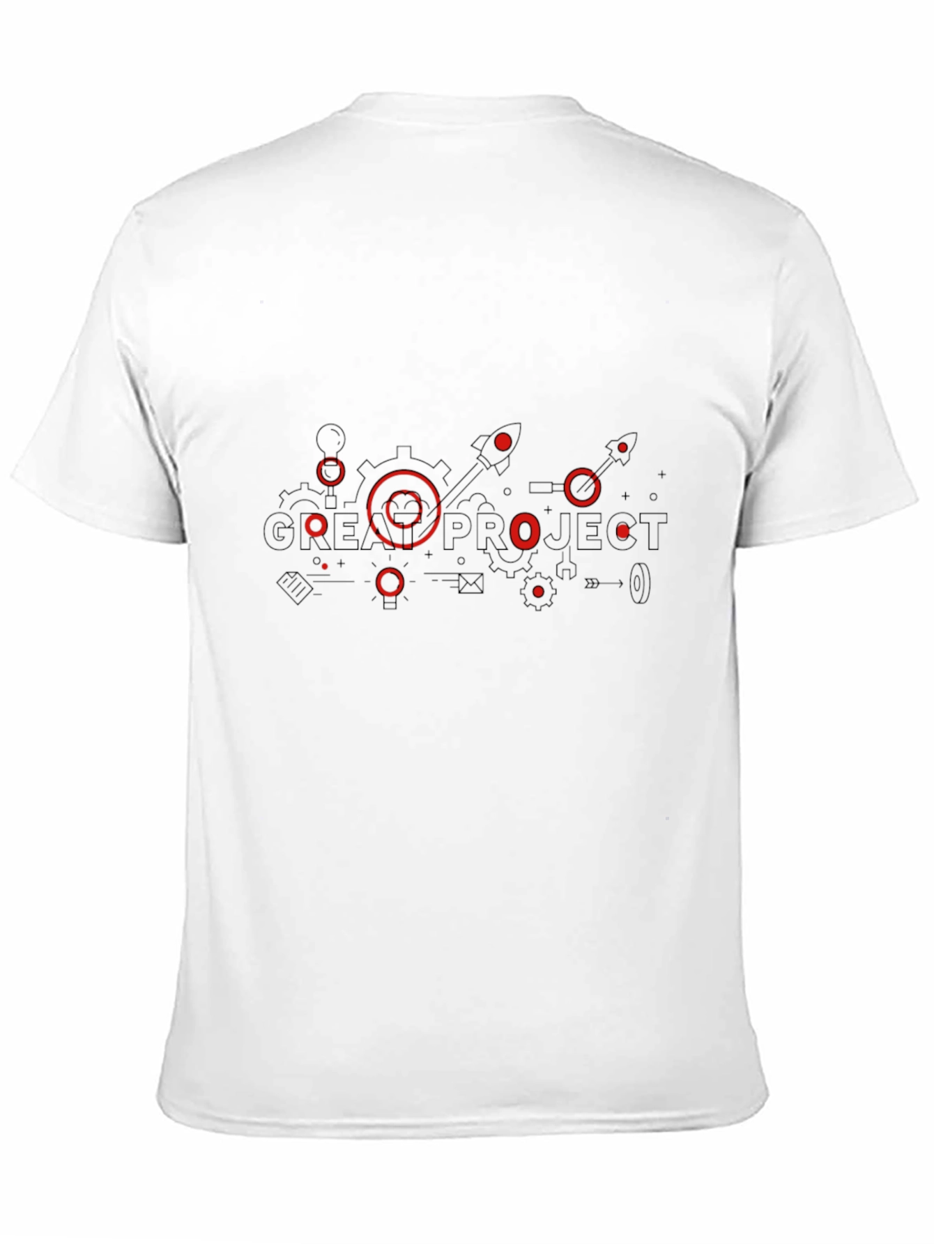 Black T-Shirt with Red Geek Project Design