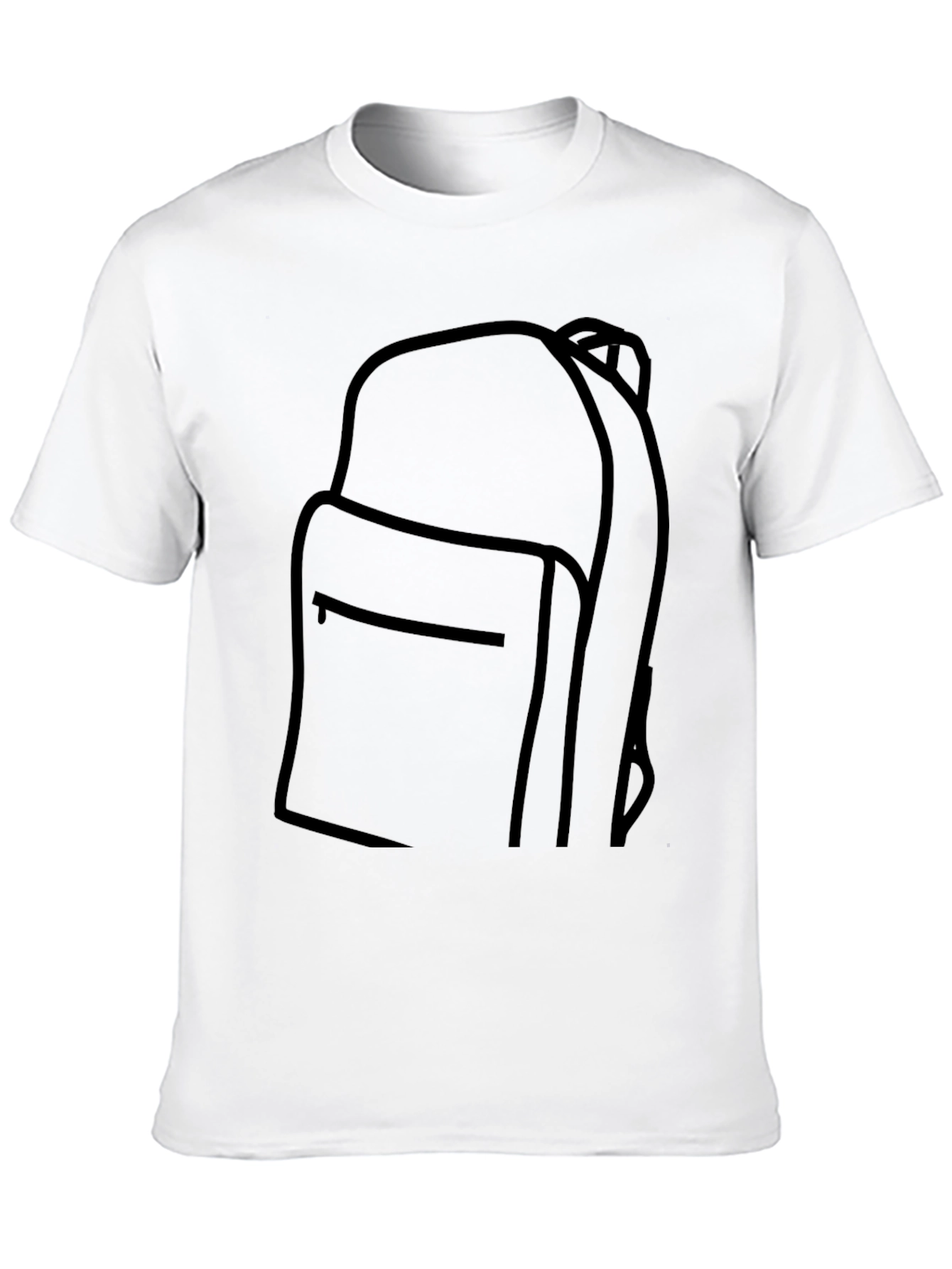 Backpack Graphic Tee - Casual Black T-Shirt