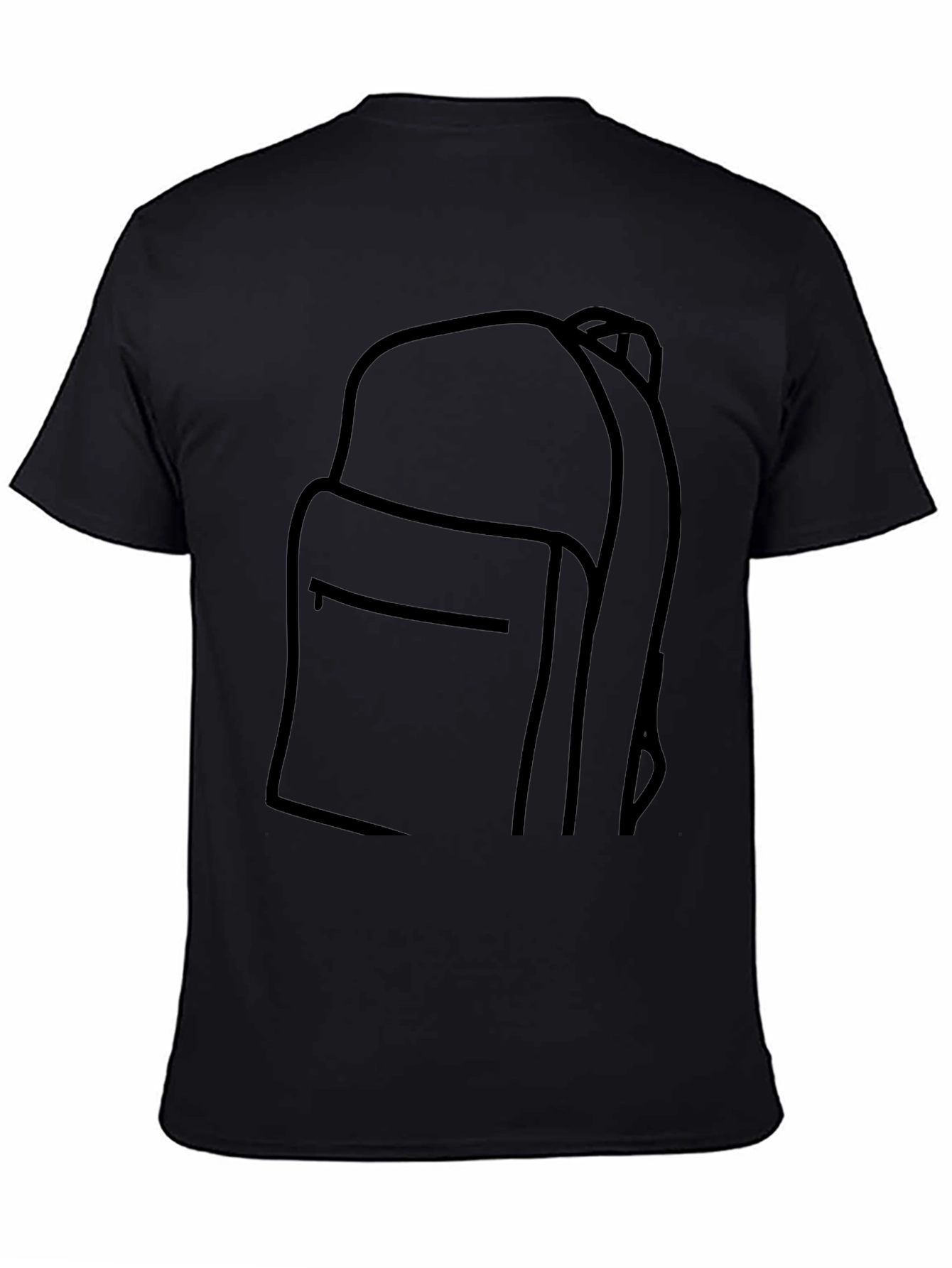 Backpack Graphic Tee - Casual Black T-Shirt