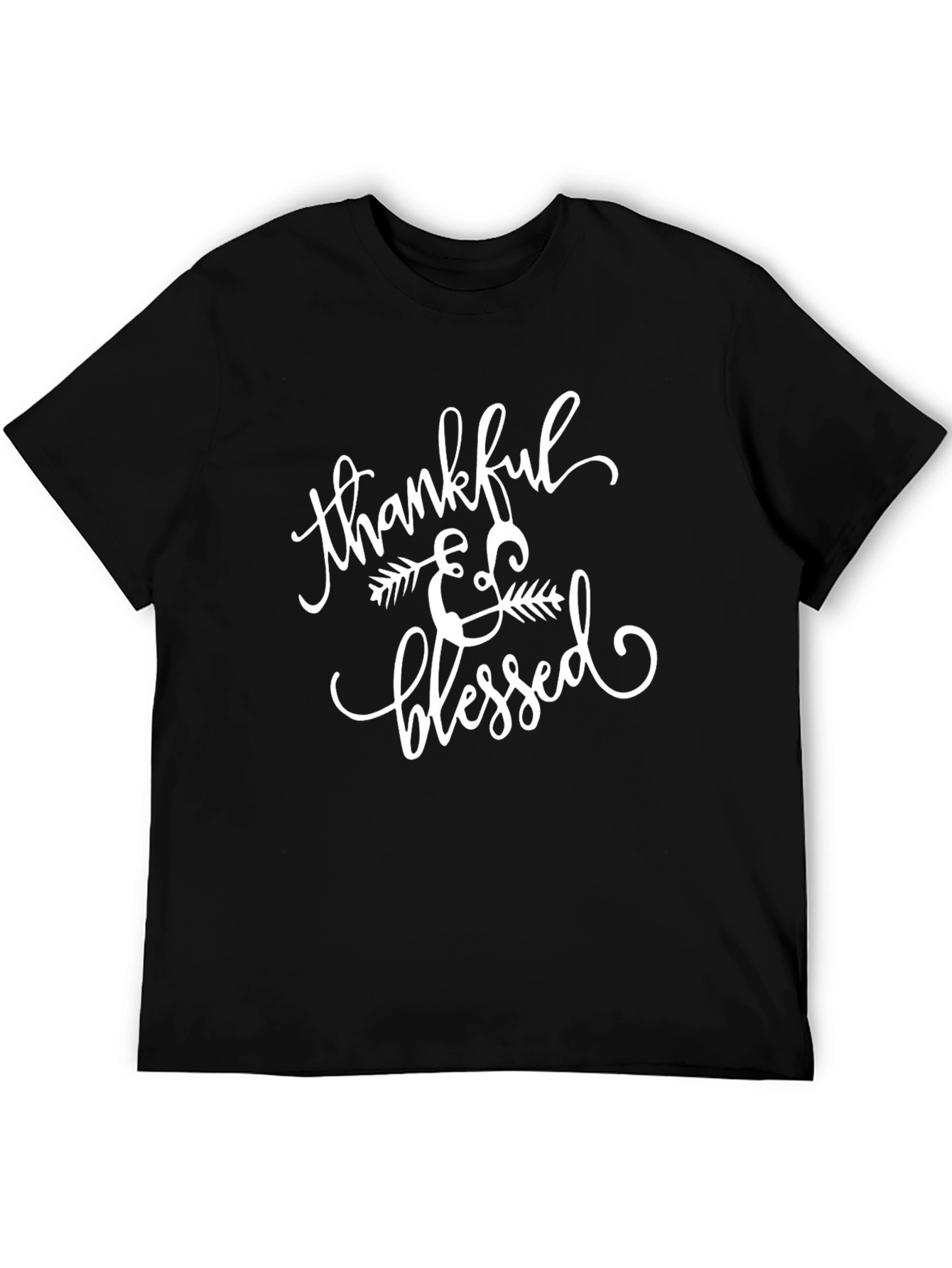 Thankful & Blessed Black T-Shirt