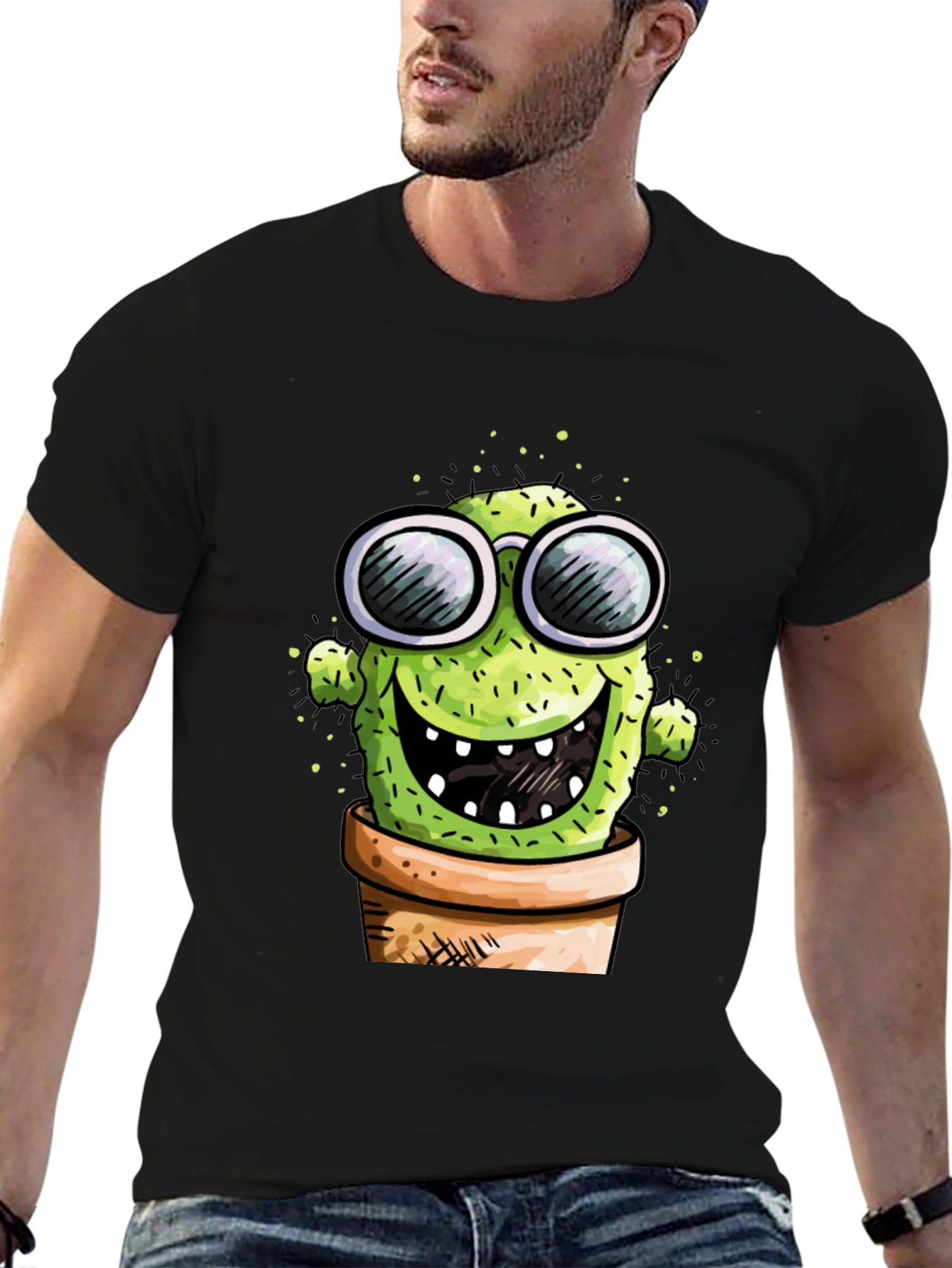 Cactus in Pot Graphic Tee - Funny T-Shirt