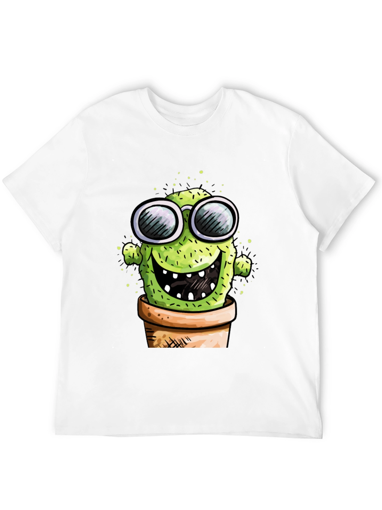 Cactus in Pot Graphic Tee - Funny T-Shirt
