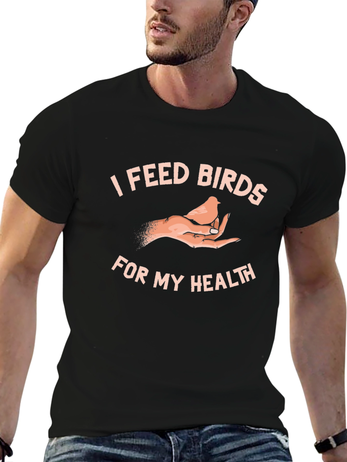 I Feed Birds For My Health Black Tee