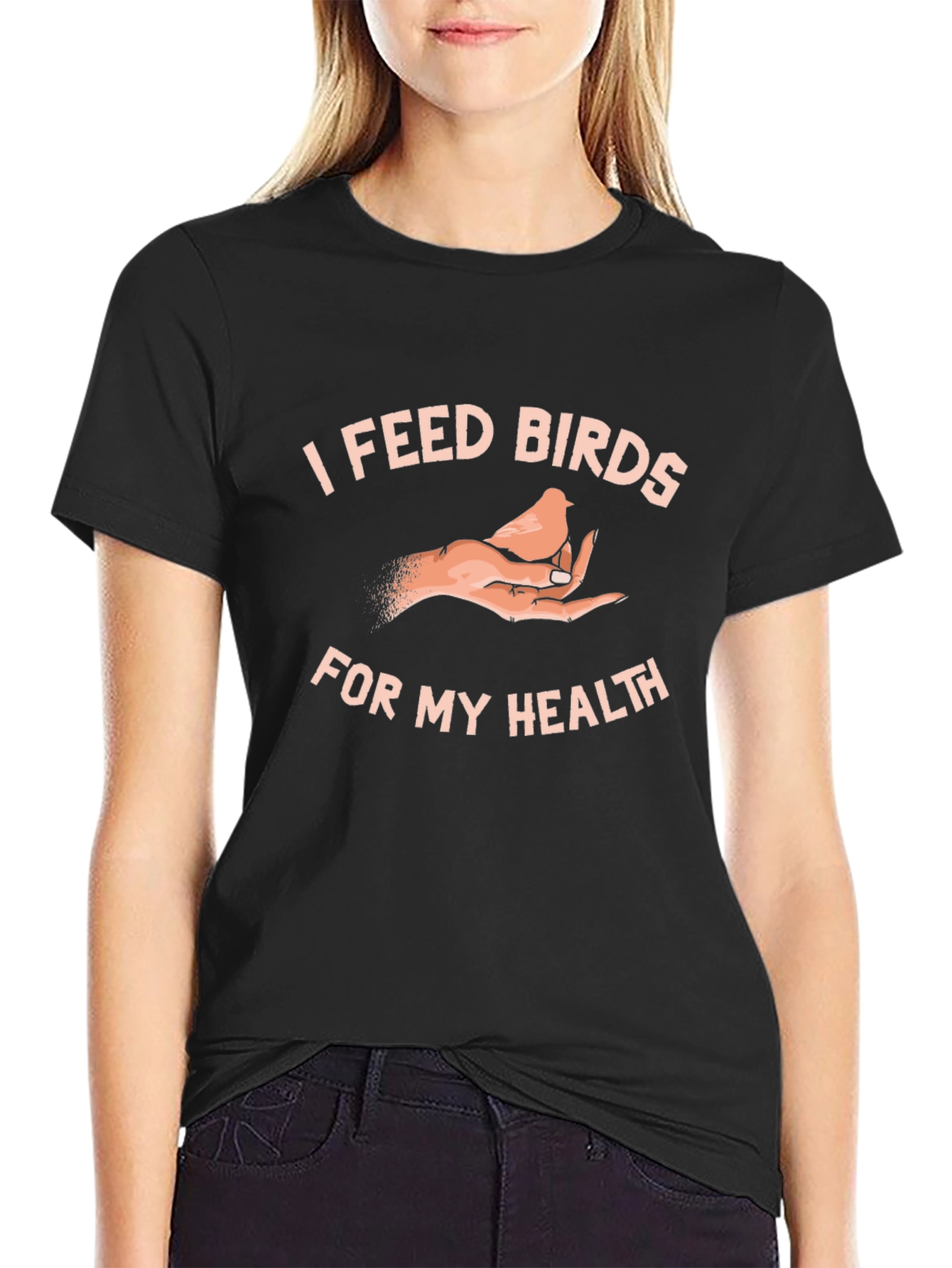 I Feed Birds For My Health Black Tee