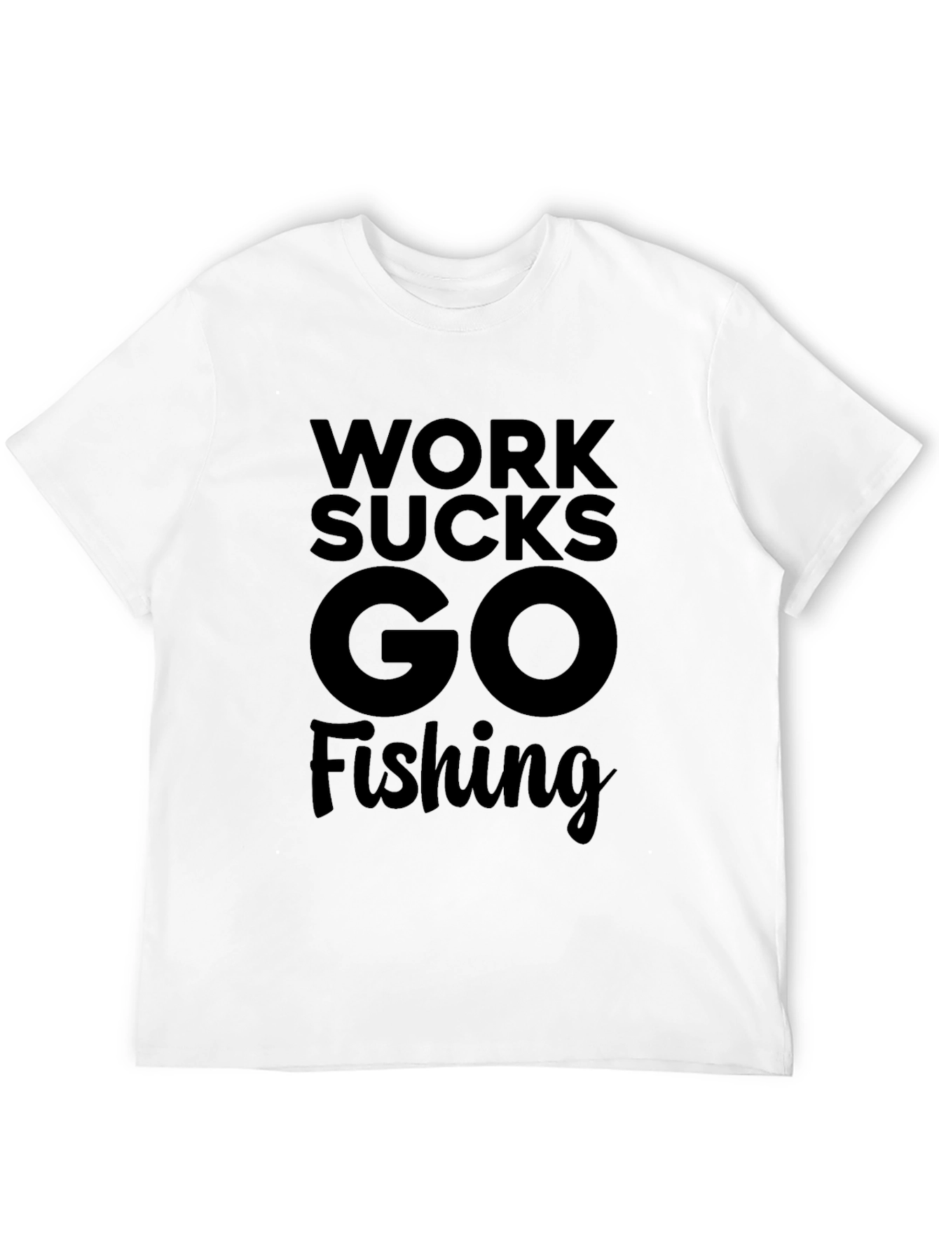 Work Sucks Go Fishing Black T-Shirt
