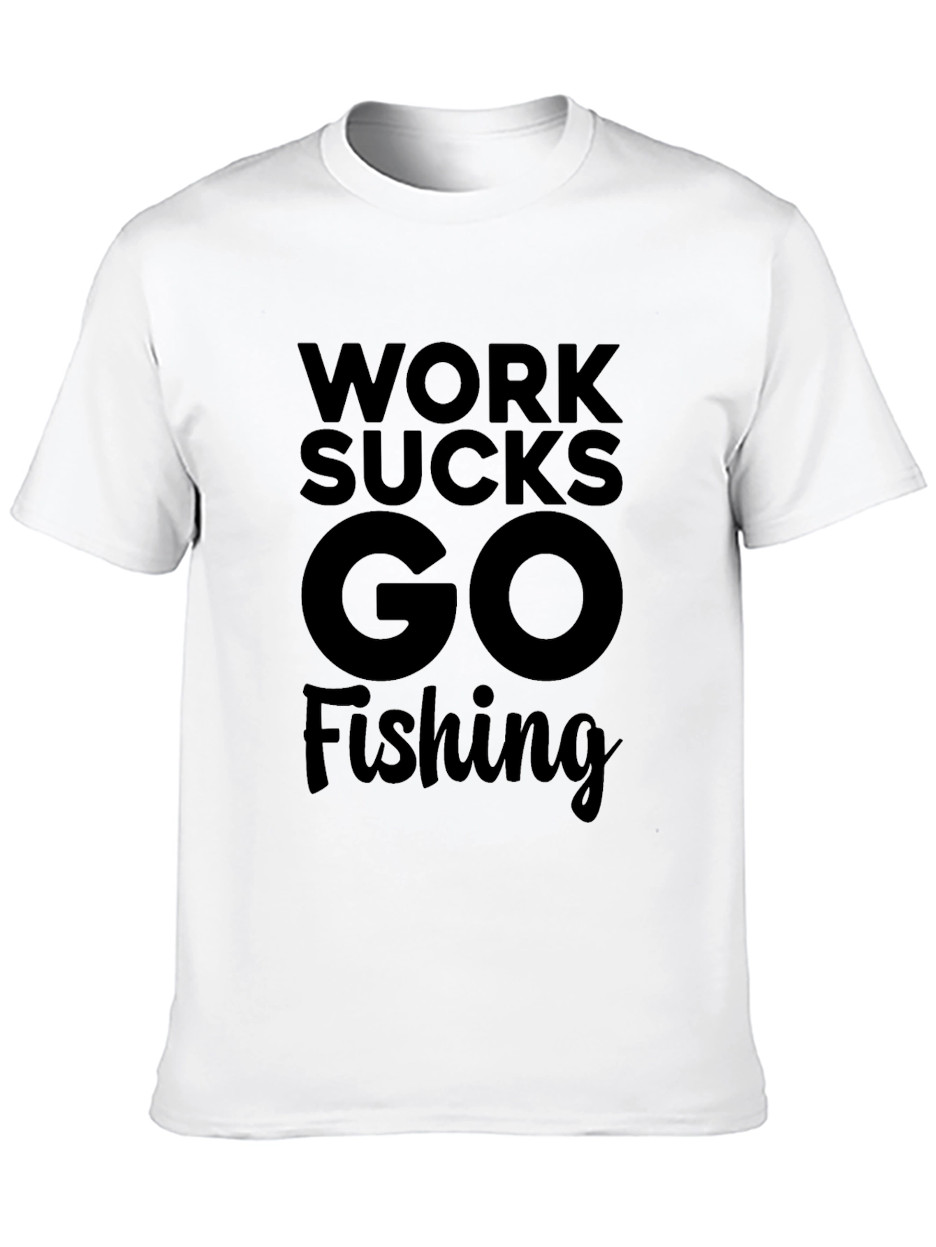 Work Sucks Go Fishing Black T-Shirt