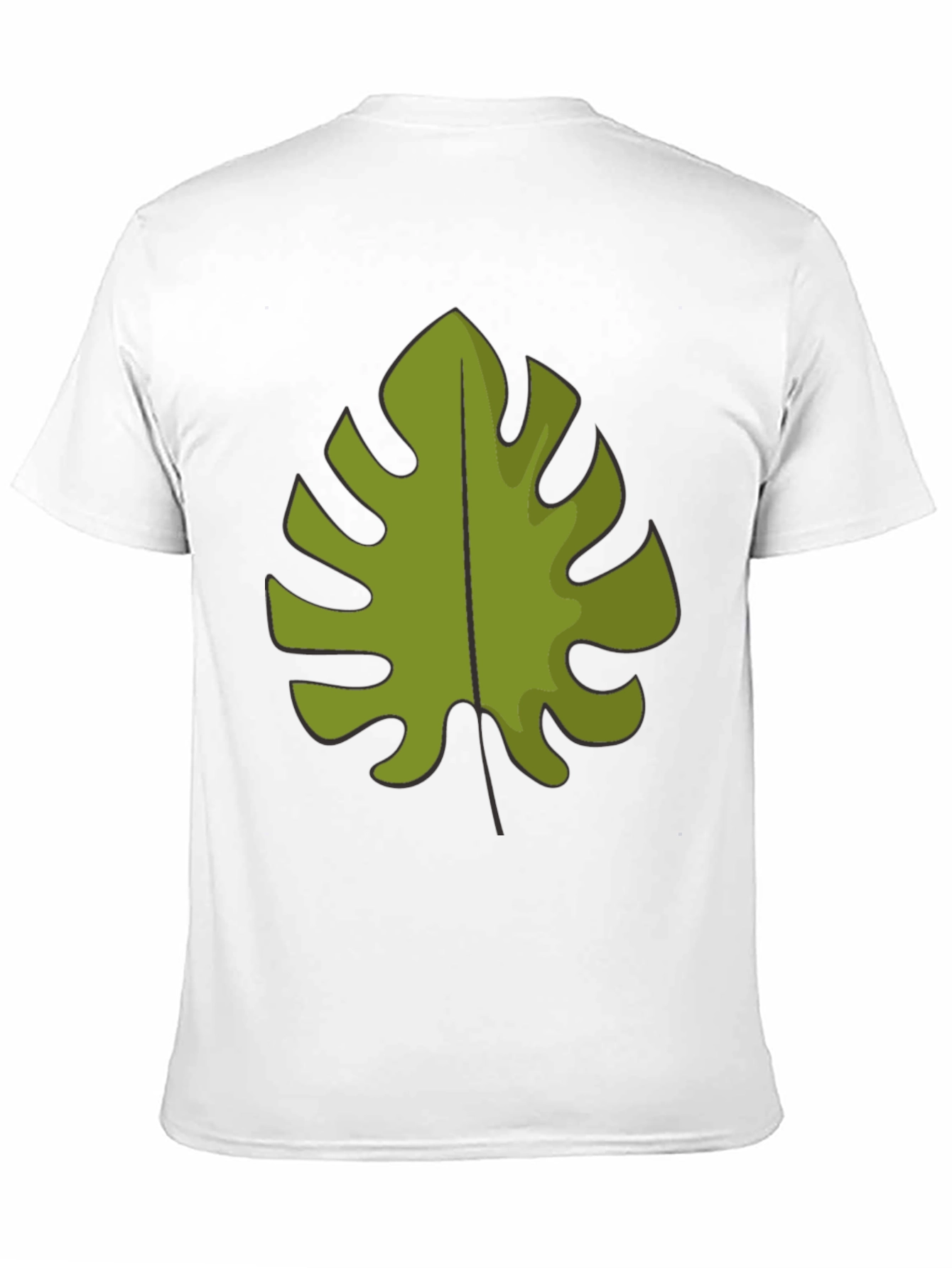 Tropical Monstera Leaf Graphic Tee - Black