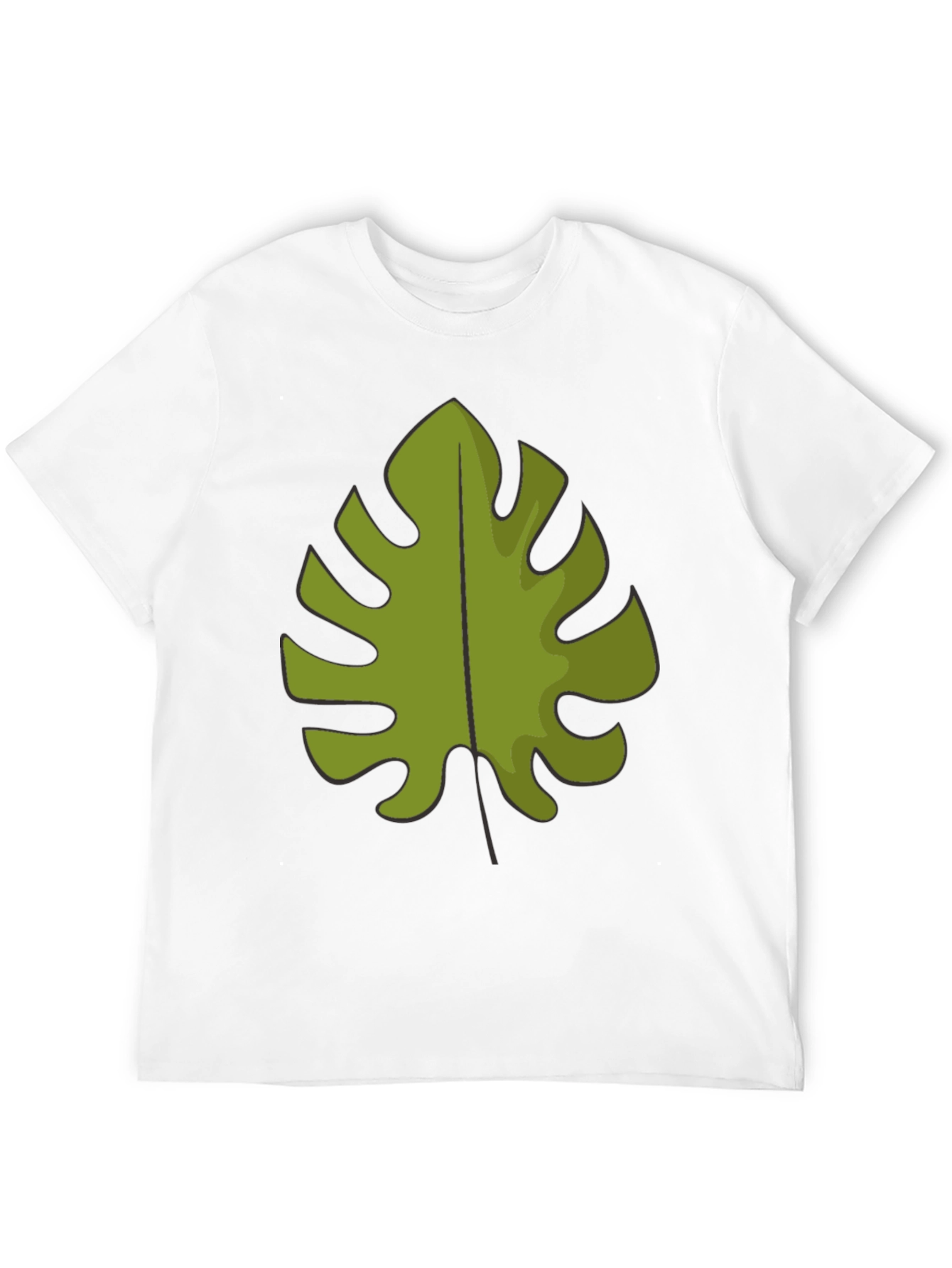 Tropical Monstera Leaf Graphic Tee - Black