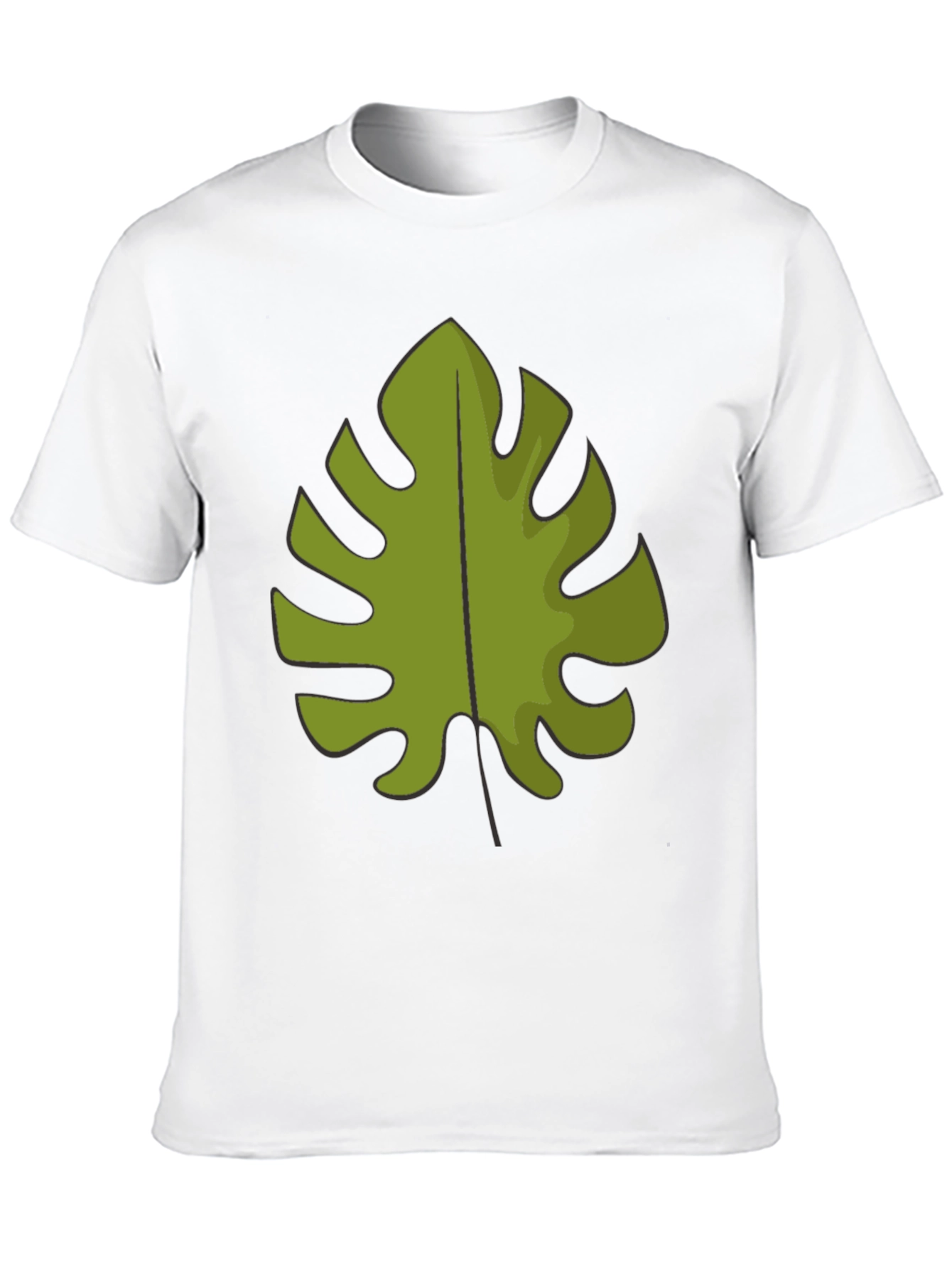 Tropical Monstera Leaf Graphic Tee - Black