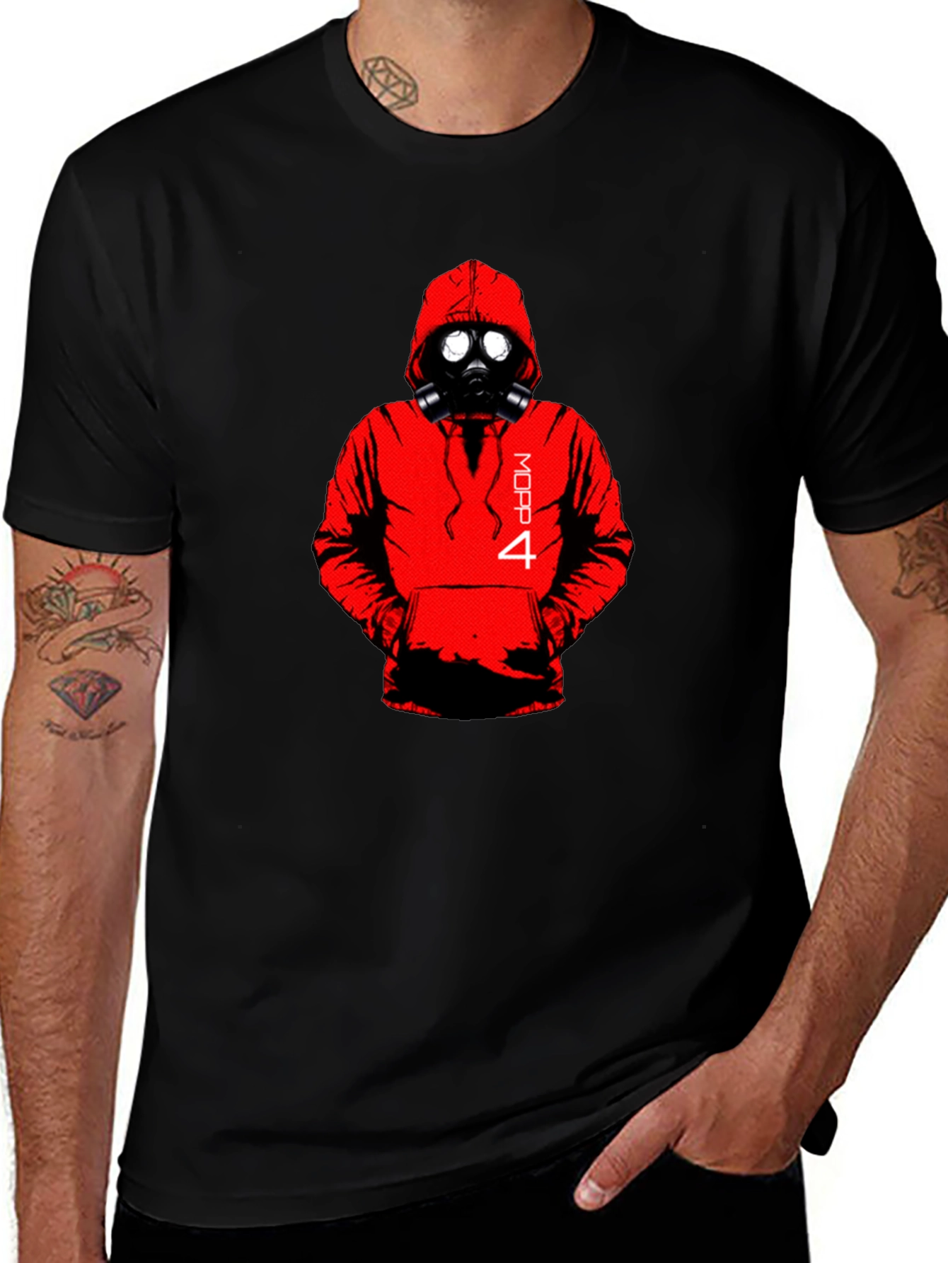 Black MOPP 4 Gas Mask Graphic Tee