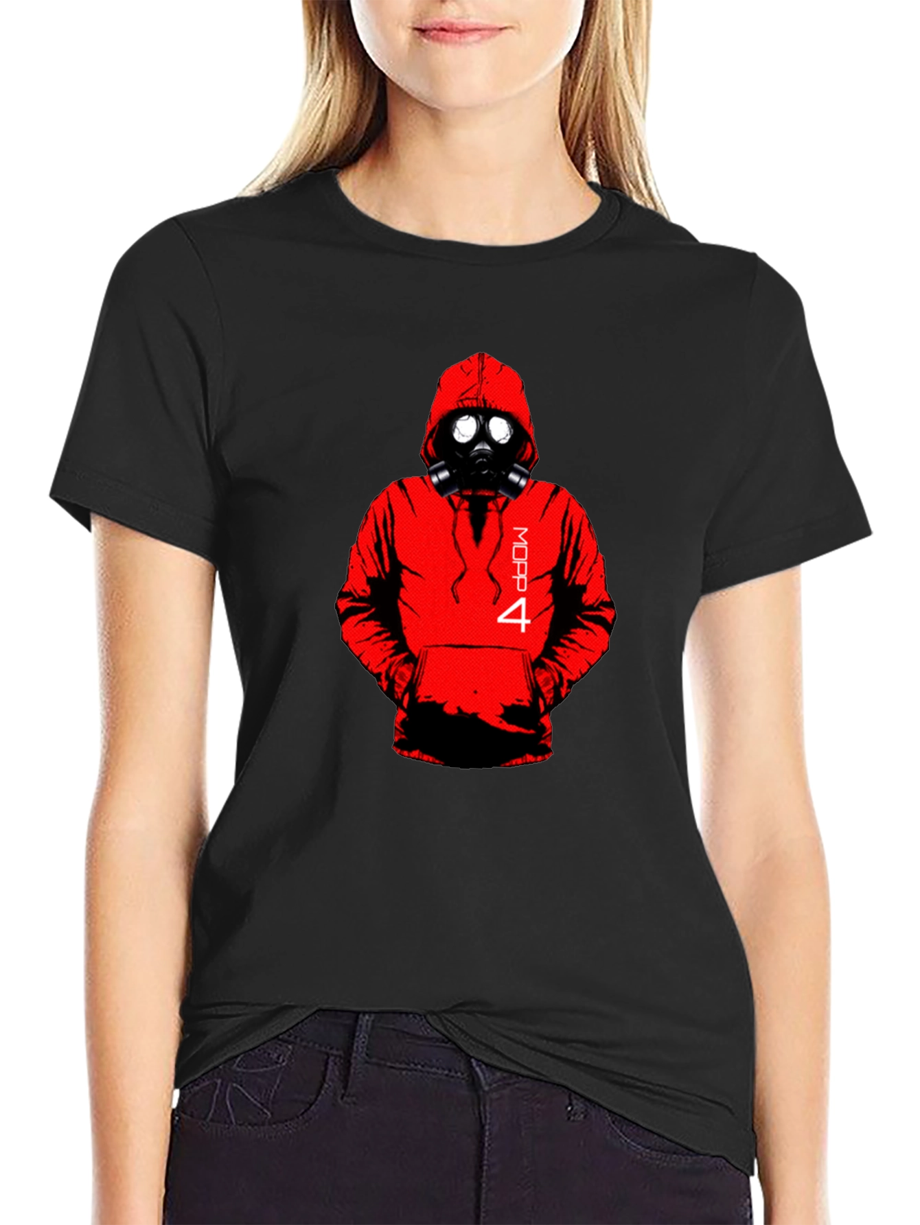 Black MOPP 4 Gas Mask Graphic Tee