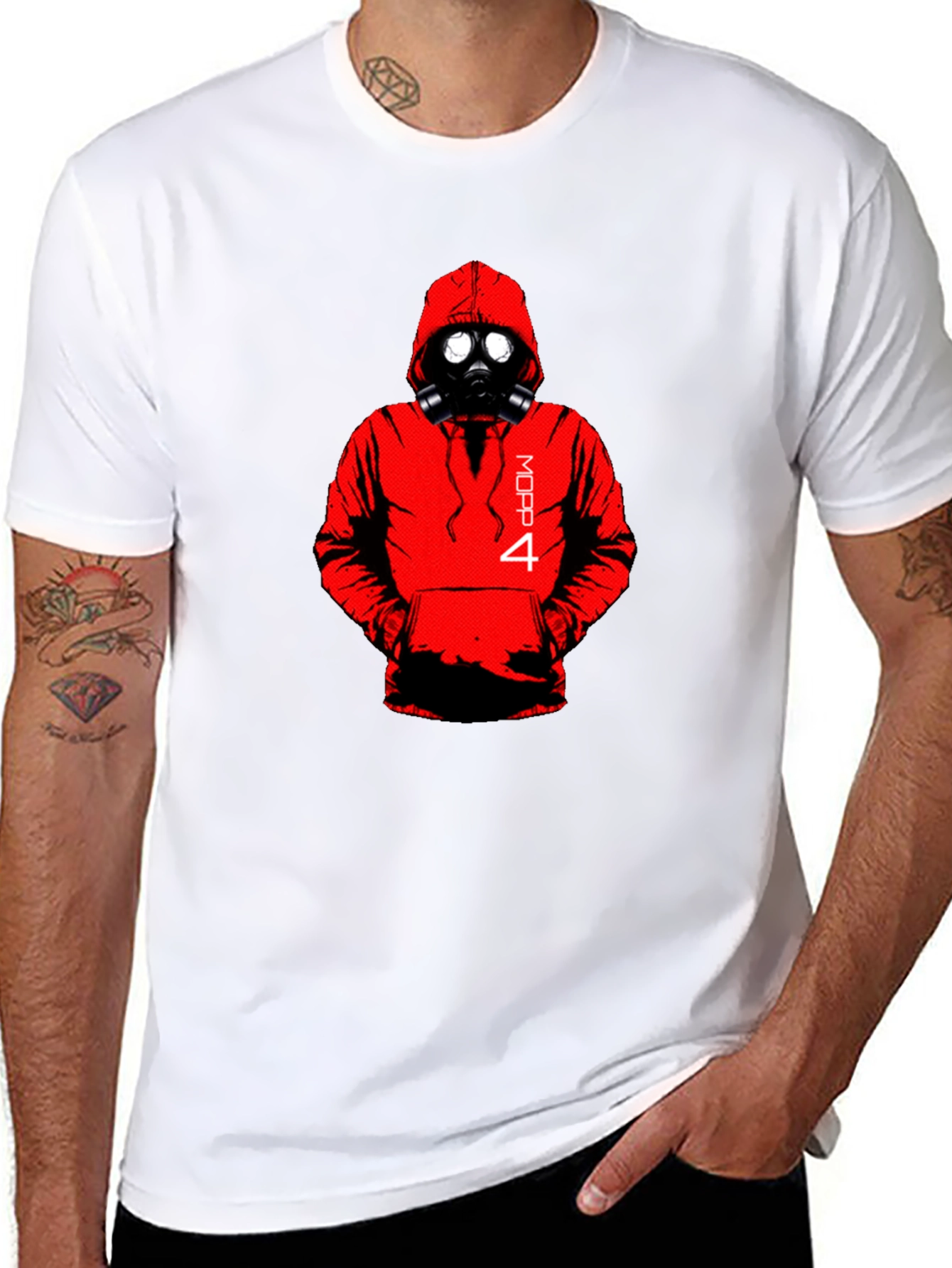 Black MOPP 4 Gas Mask Graphic Tee