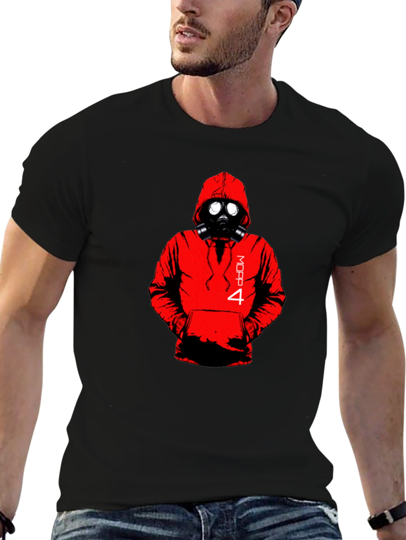 Black MOPP 4 Gas Mask Graphic Tee