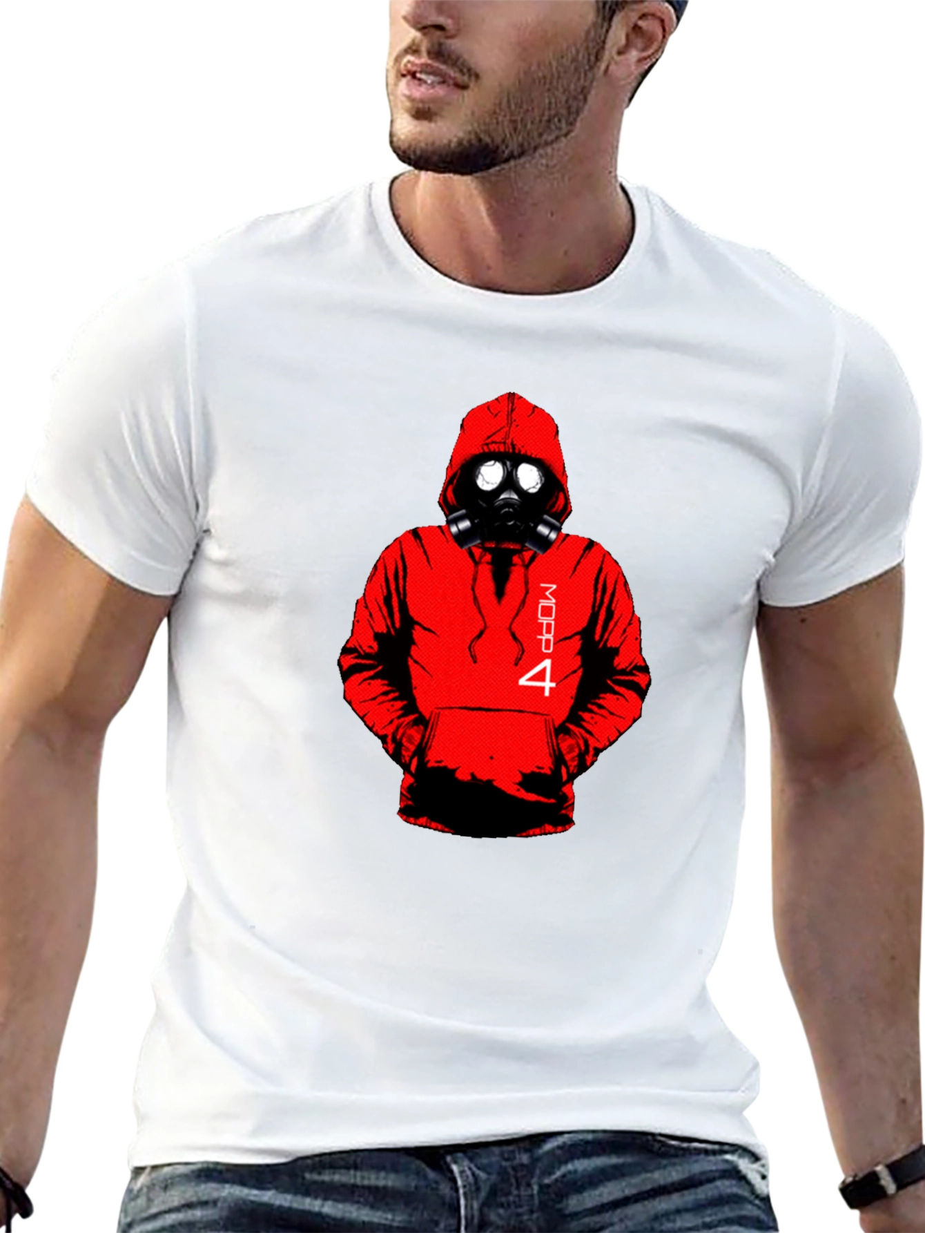 Black MOPP 4 Gas Mask Graphic Tee
