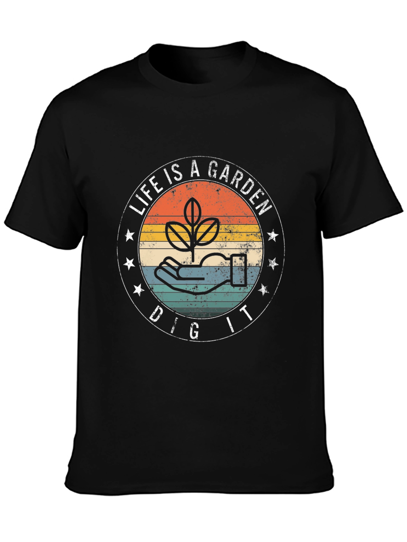Life is a Garden Black Graphic T-Shirt