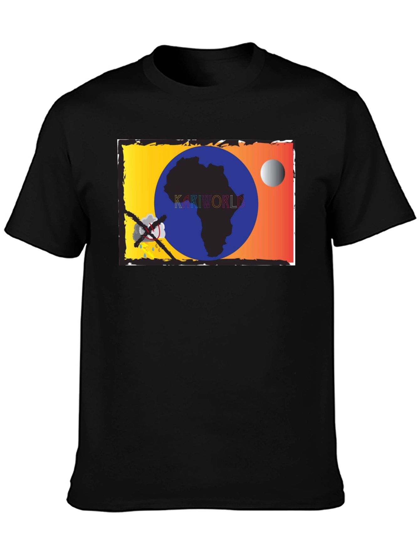 Kariworld T-Shirt - Black Cotton Graphic Tee