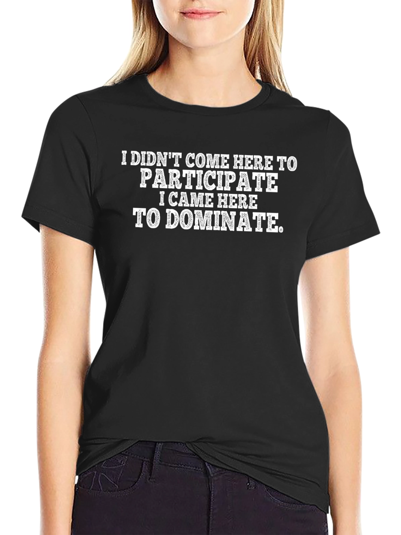 Dominate Black T-Shirt Funny Slogan Tee