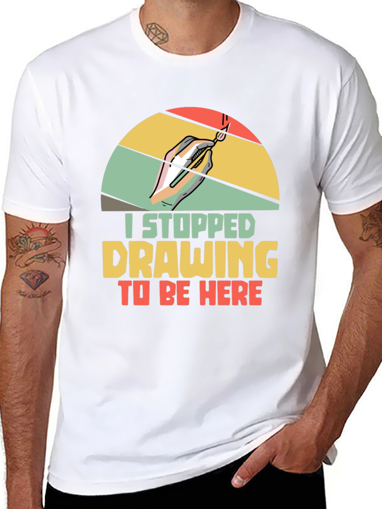 Artist Graphic T-Shirt: I Stopped Drawing To Be Here