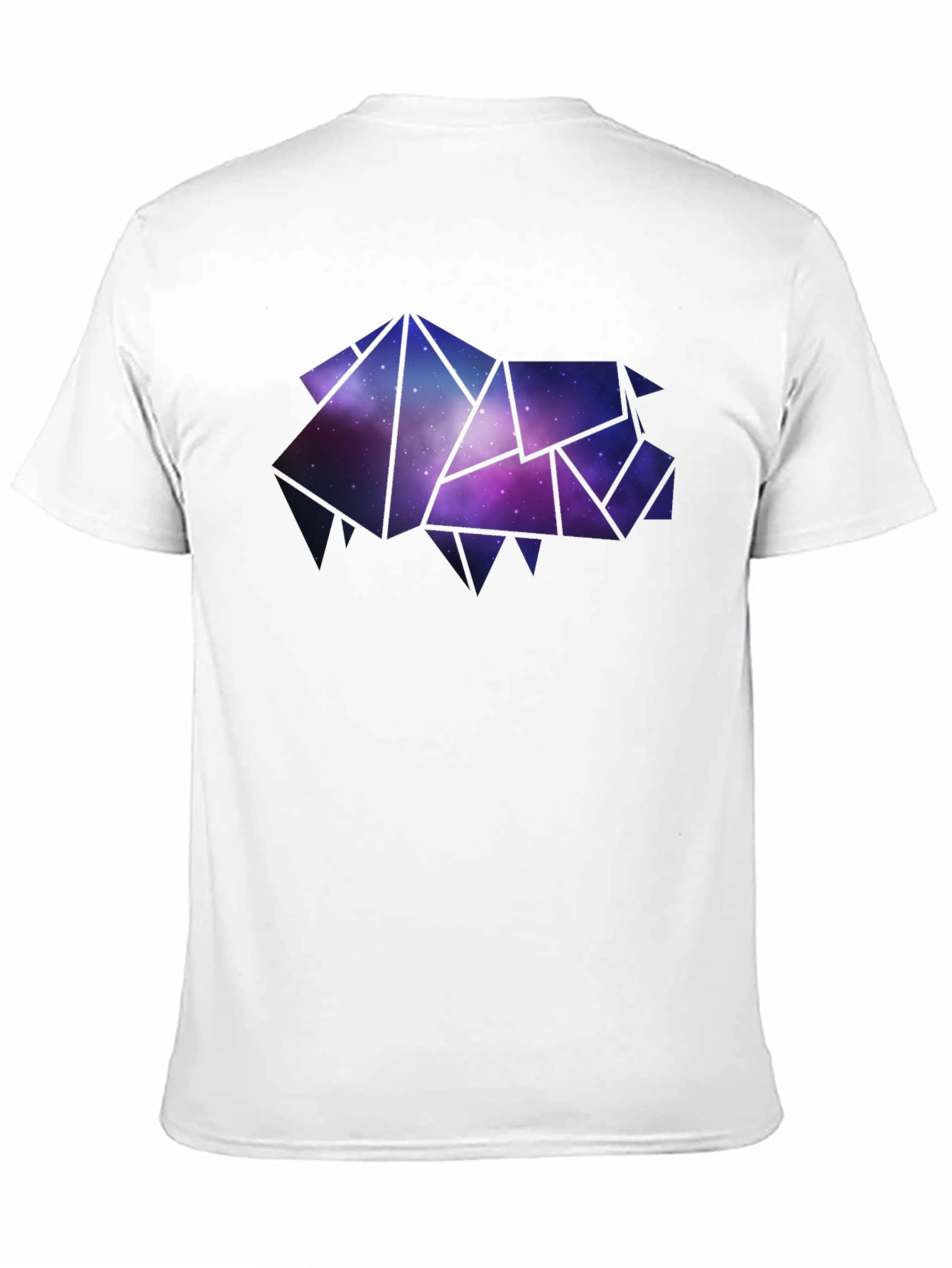 Geometric Galaxy Pig Mens Black T-Shirt