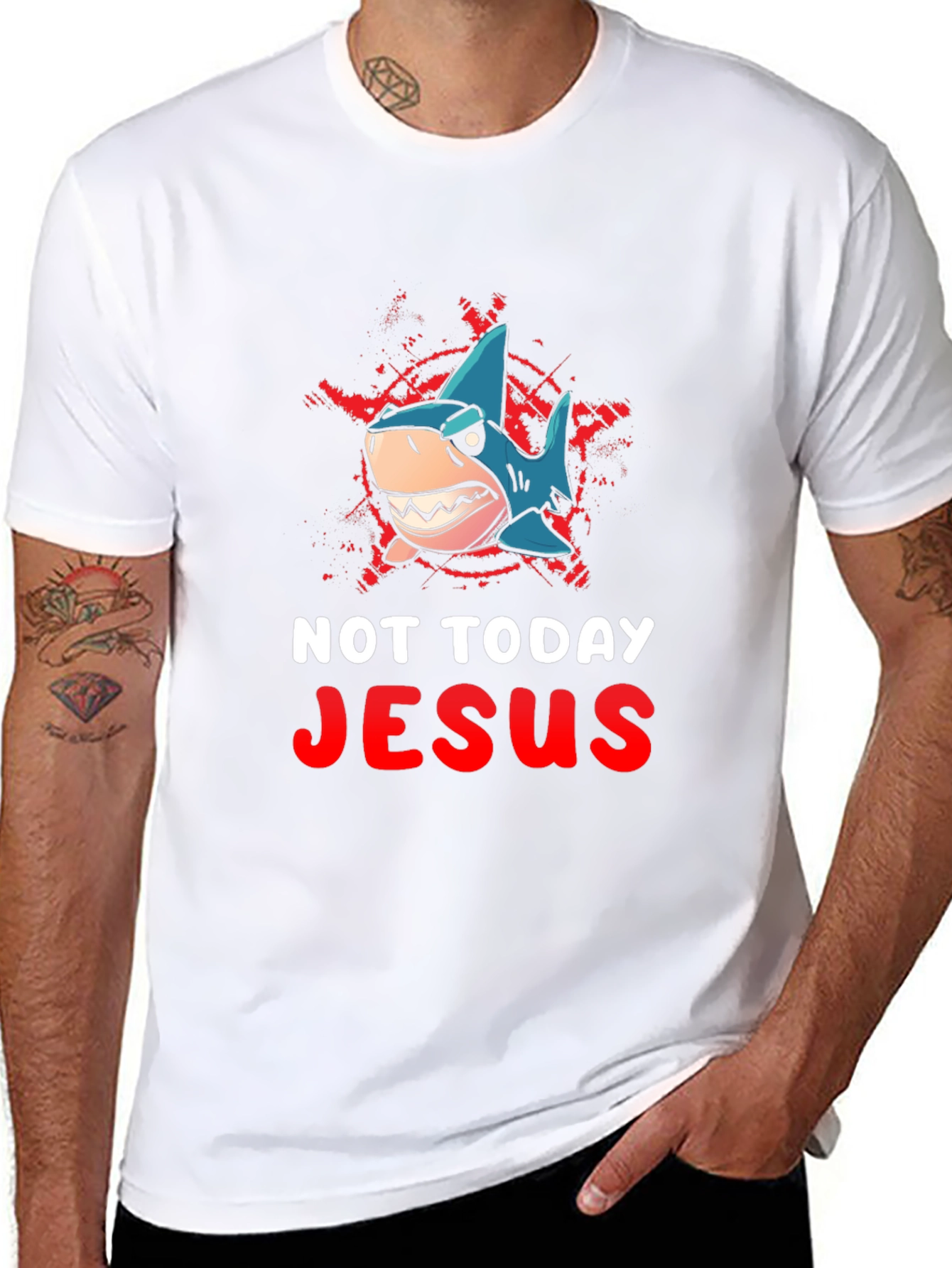 Not Today Jesus Shark T-Shirt
