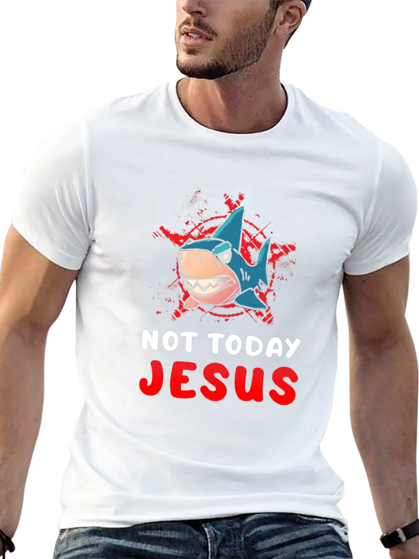 Not Today Jesus Shark T-Shirt