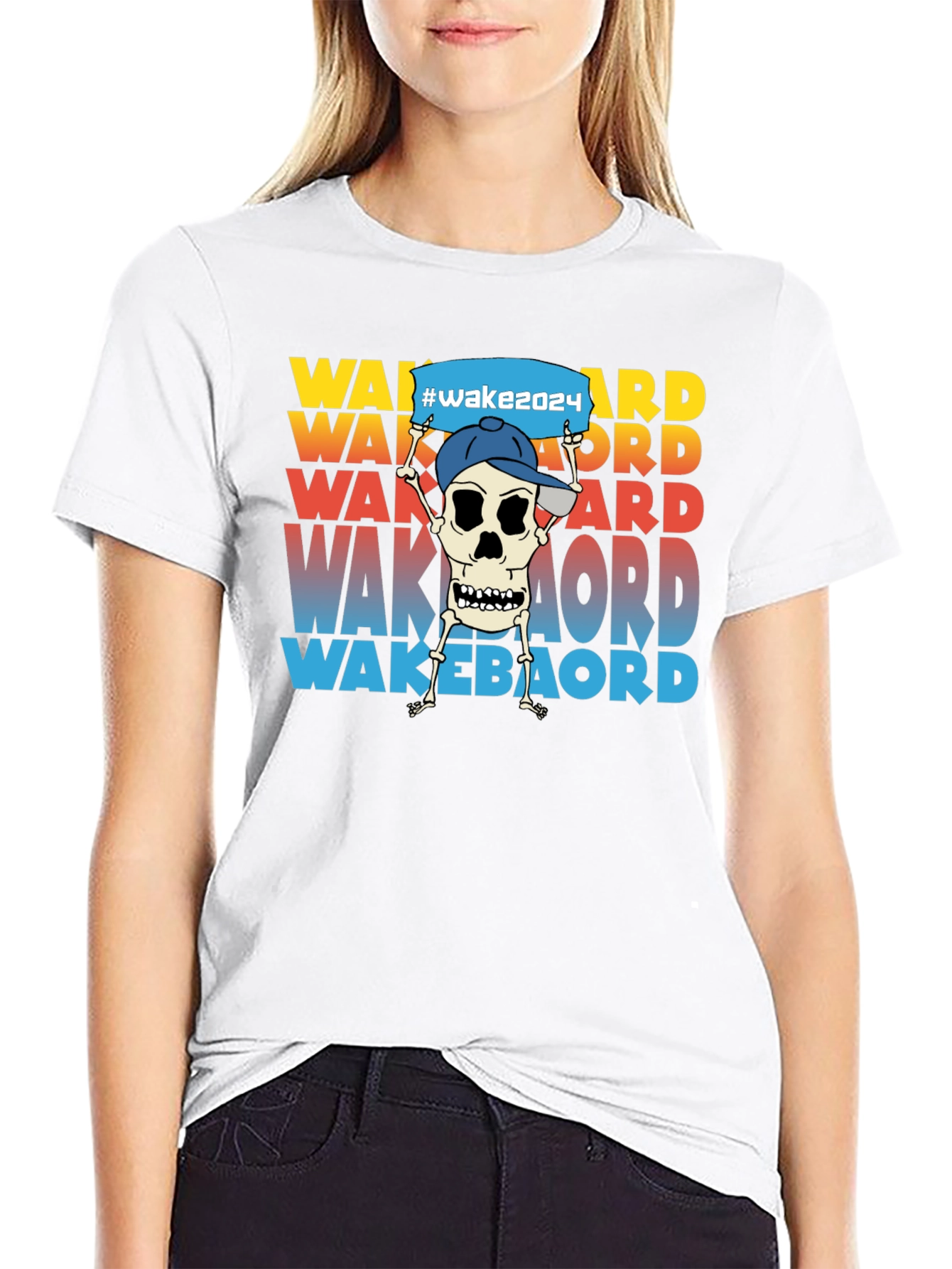 Wakeboard Skeleton Graphic T-Shirt - Unisex Tee