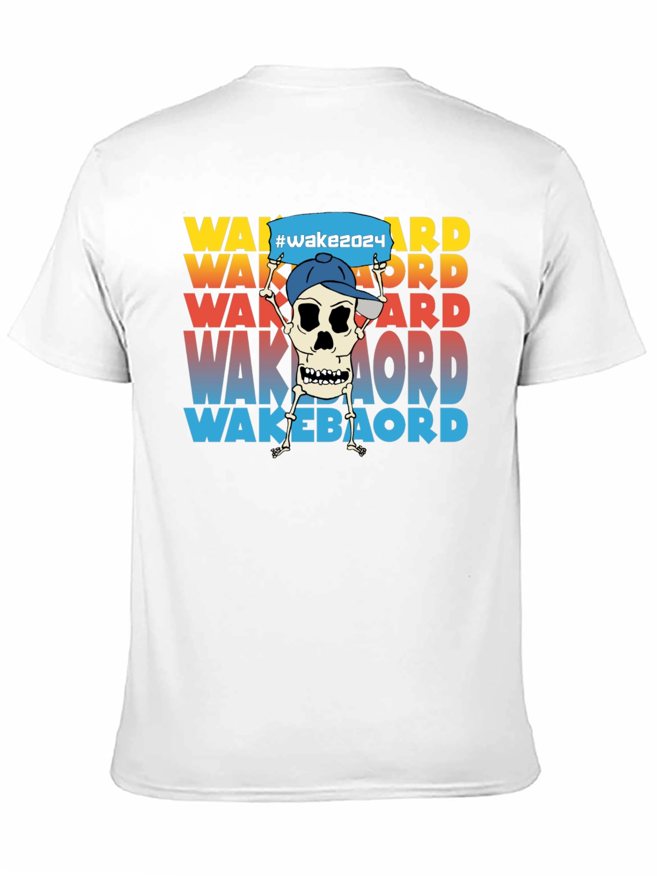 Wakeboard Skeleton Graphic T-Shirt - Unisex Tee