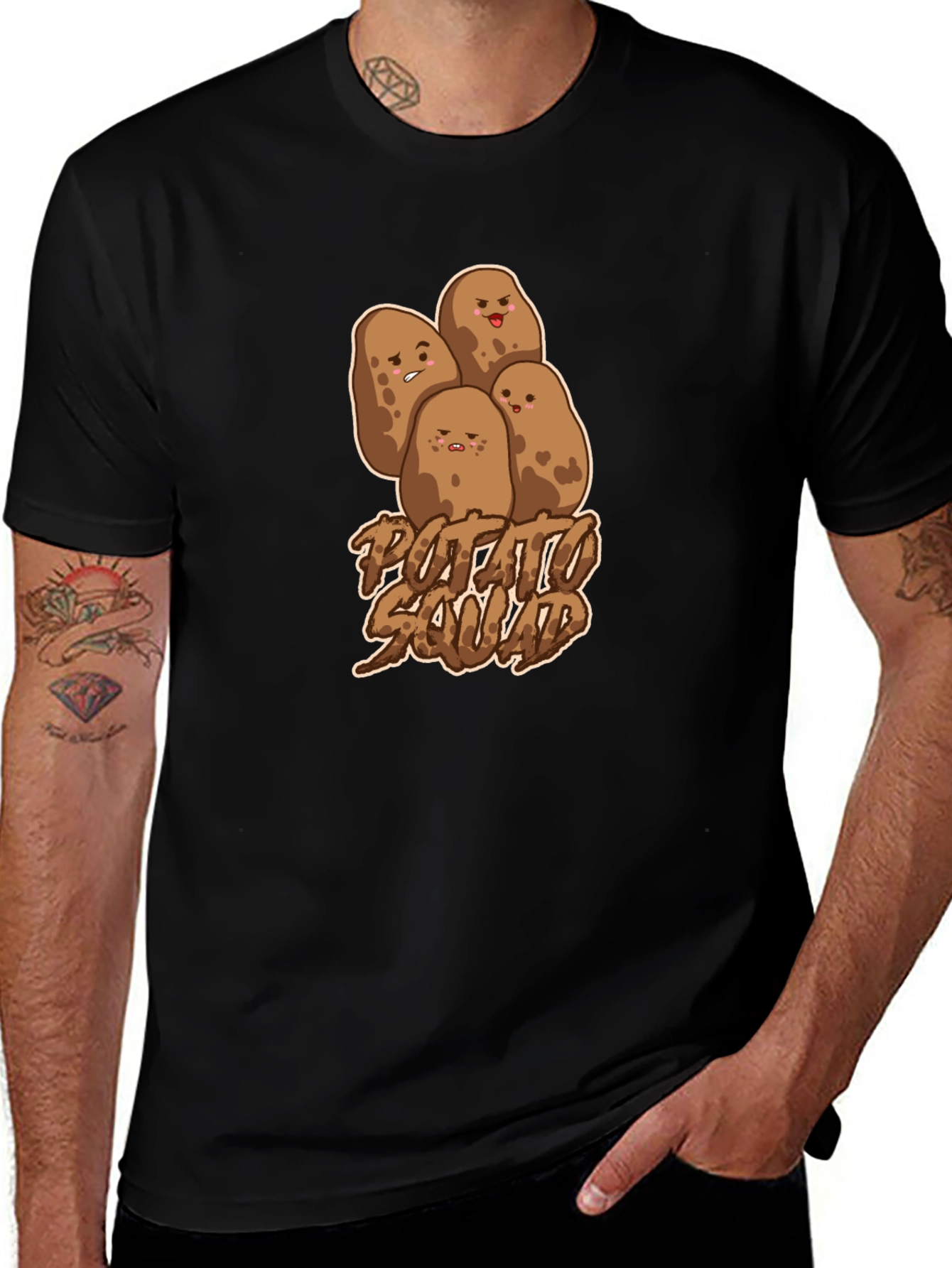 Potato Squad Graphic T-Shirt - Unisex Black Tee