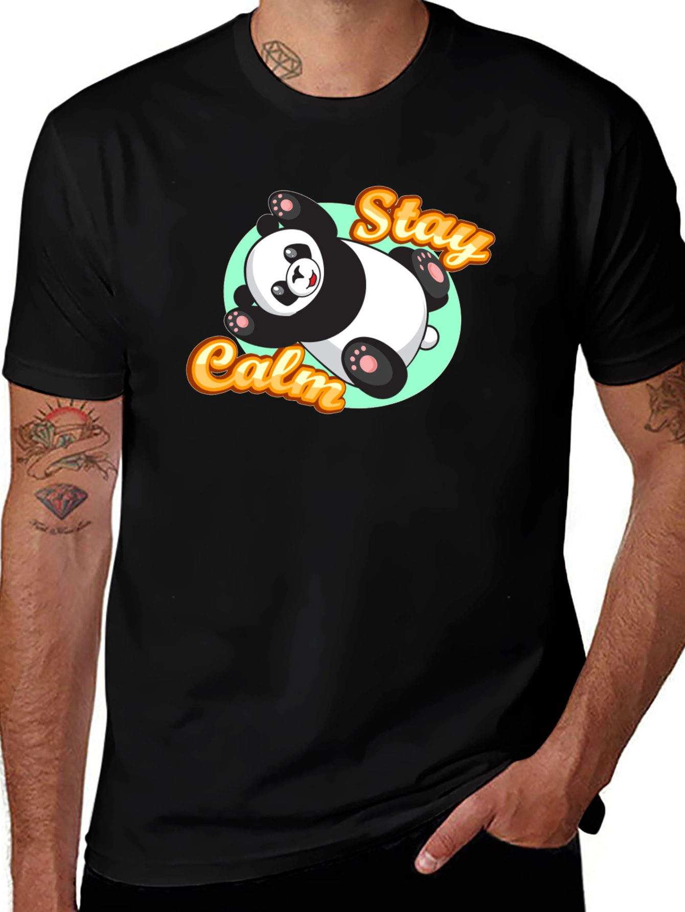 Stay Calm Panda T-Shirt - Relaxed Graphic Tee