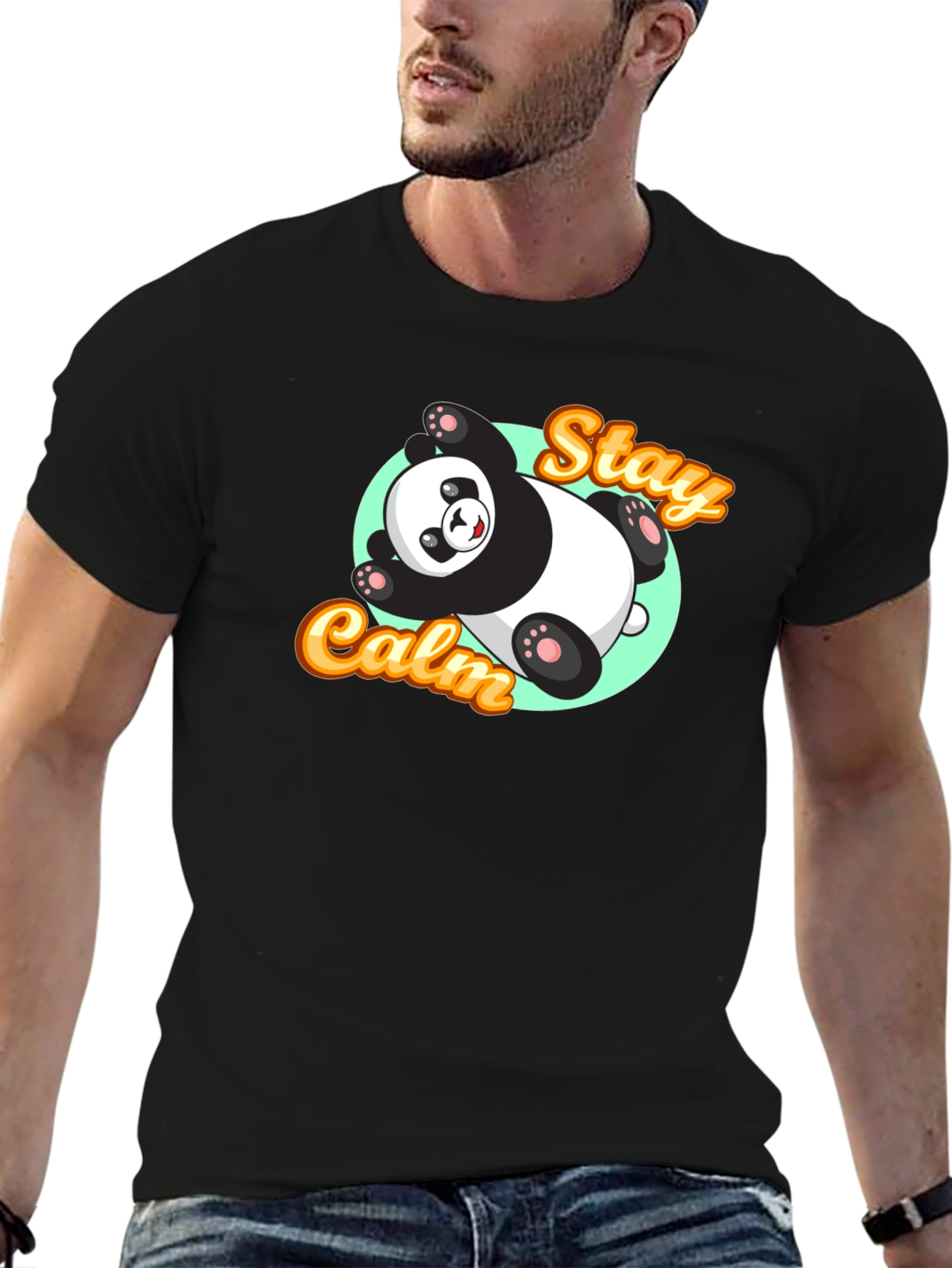 Stay Calm Panda T-Shirt - Relaxed Graphic Tee