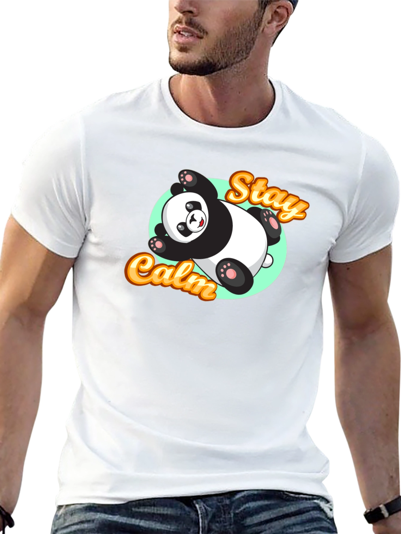 Stay Calm Panda T-Shirt - Relaxed Graphic Tee
