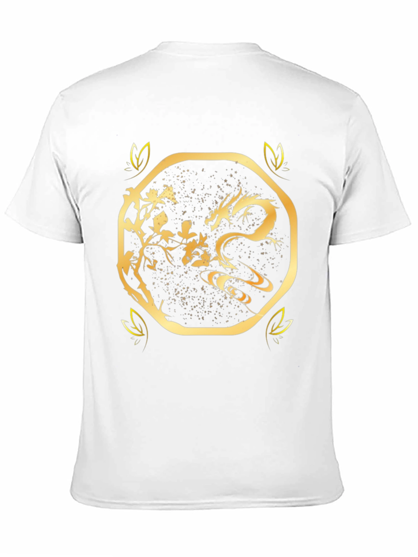 Golden Dragon Graphic Print Black T-Shirt