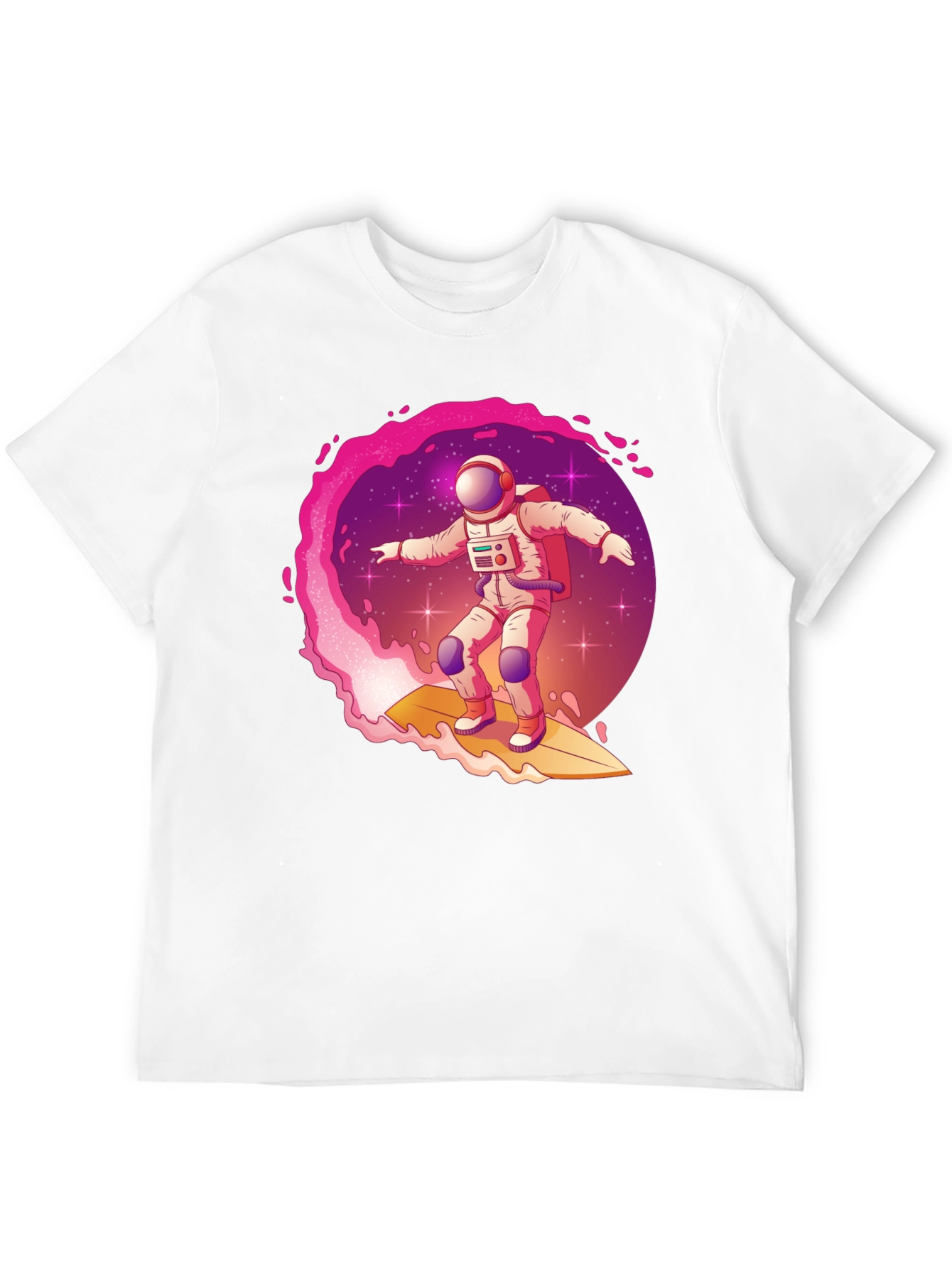 Astronaut Surfing Galaxy Wave T-Shirt