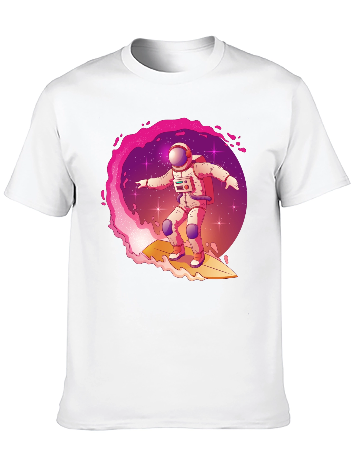 Astronaut Surfing Galaxy Wave T-Shirt