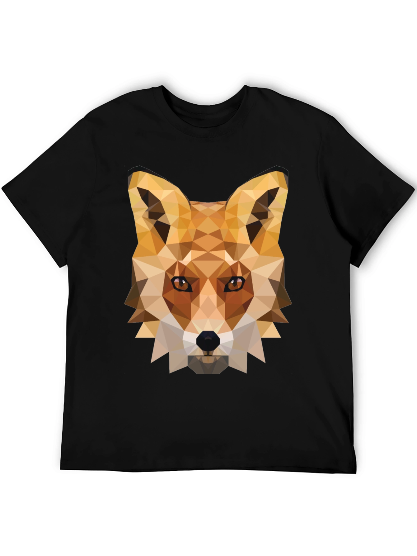 Geometric Fox Graphic Tee - Modern Animal Print Shirt