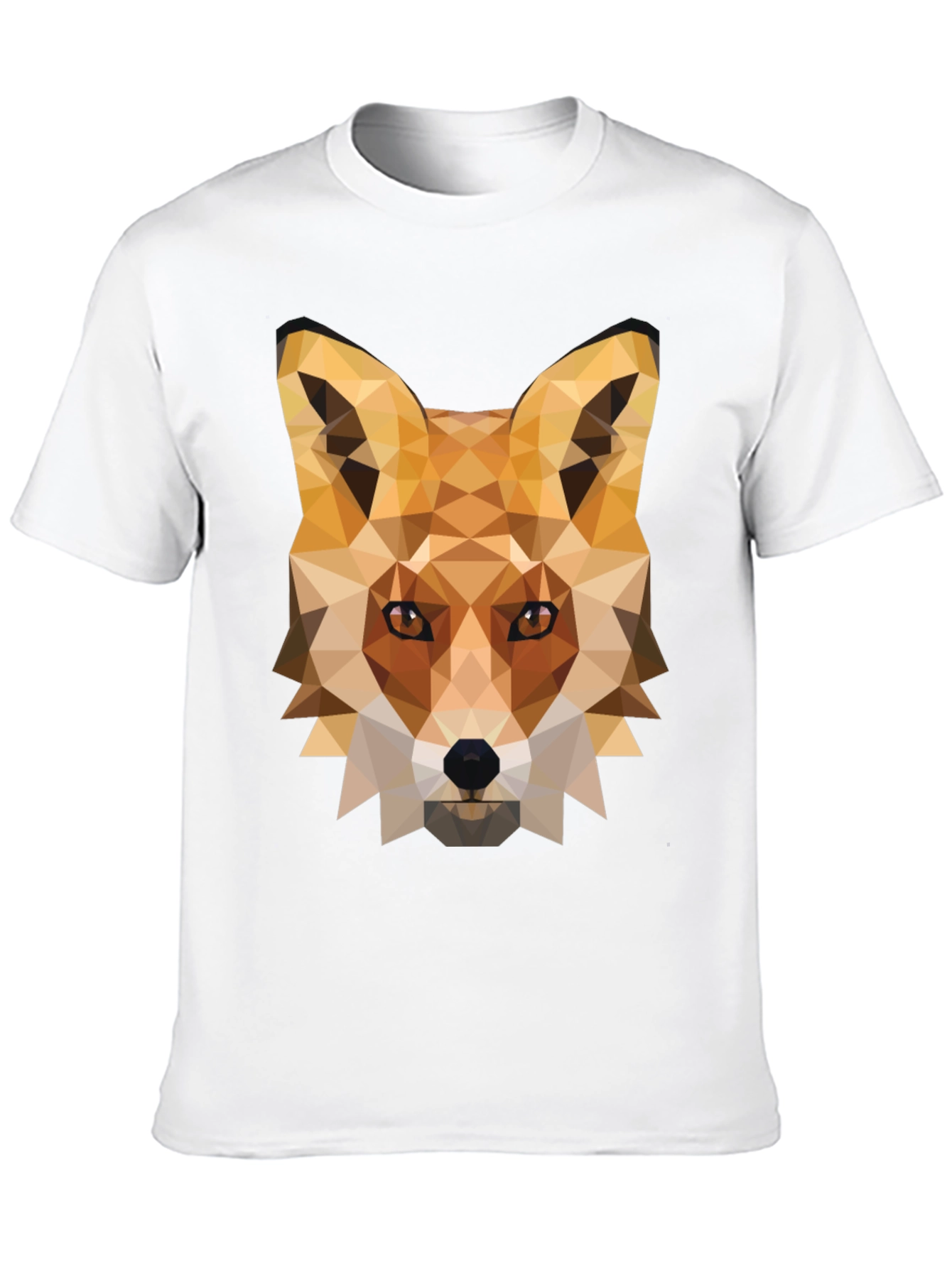 Geometric Fox Graphic Tee - Modern Animal Print Shirt